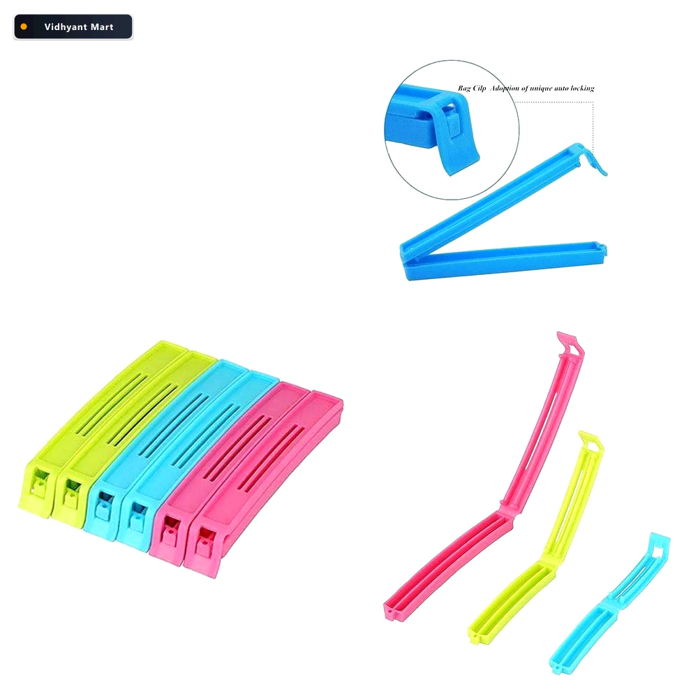 Vidhyant Mart Snack Bag Clips 18 Pc Multicolour Set Tidy Table 4