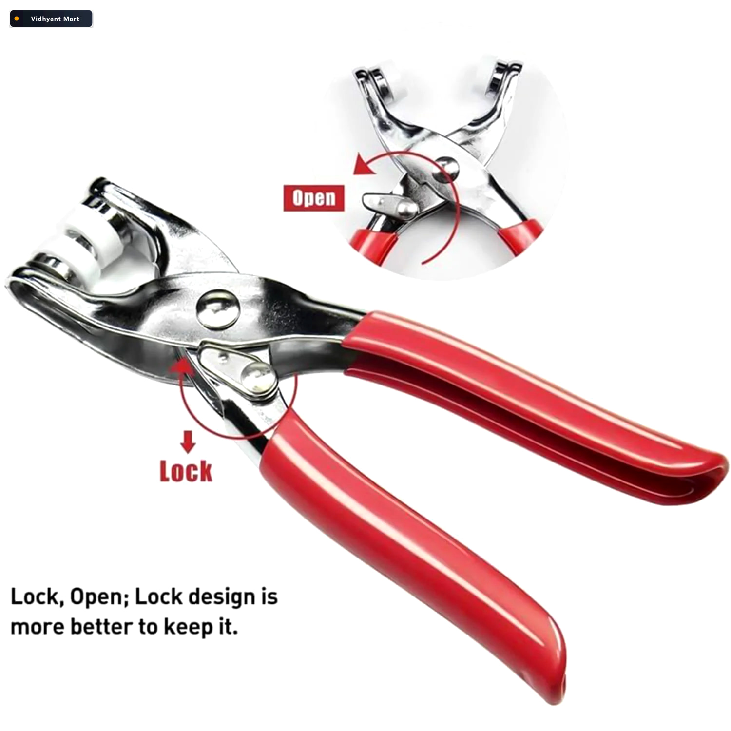 Vidhyant Mart Snap Button Plier Kit Heavy Duty With 100 Assorted 2