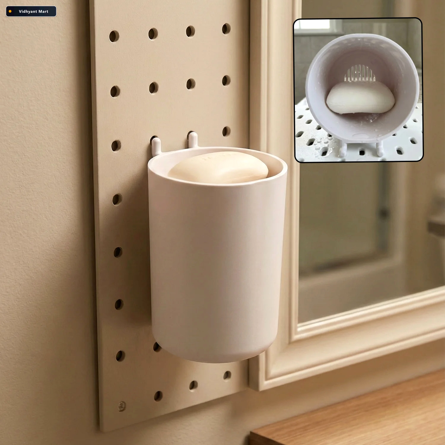 Vidhyant Mart Soap Box With Drainage Plastic Glass Shape Soap Ho 3