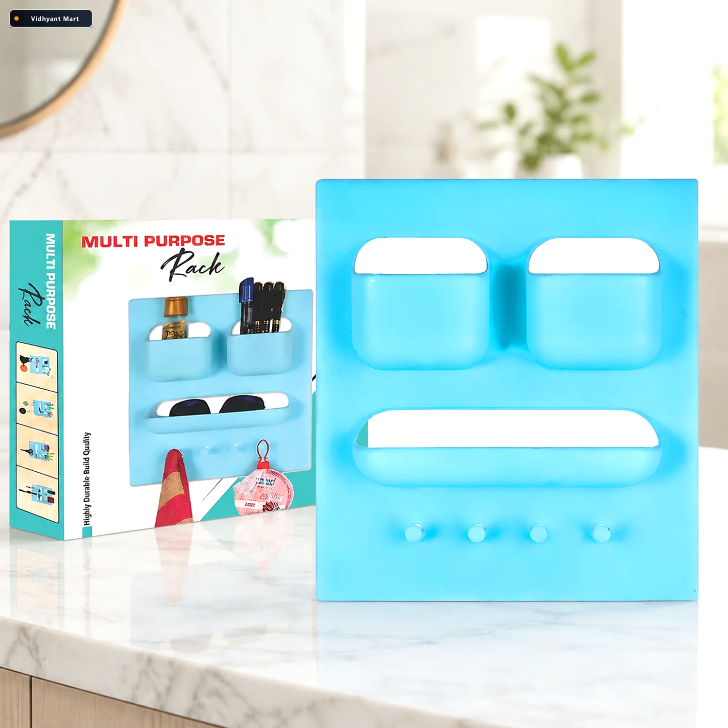 Vidhyant Mart Soap Dish With Toothbrush Holder Unbreakable Plast 2