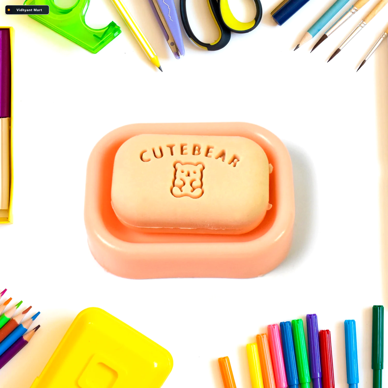 Vidhyant Mart Soap Shaped Erasers Fun Compact Reusable Stationer 2