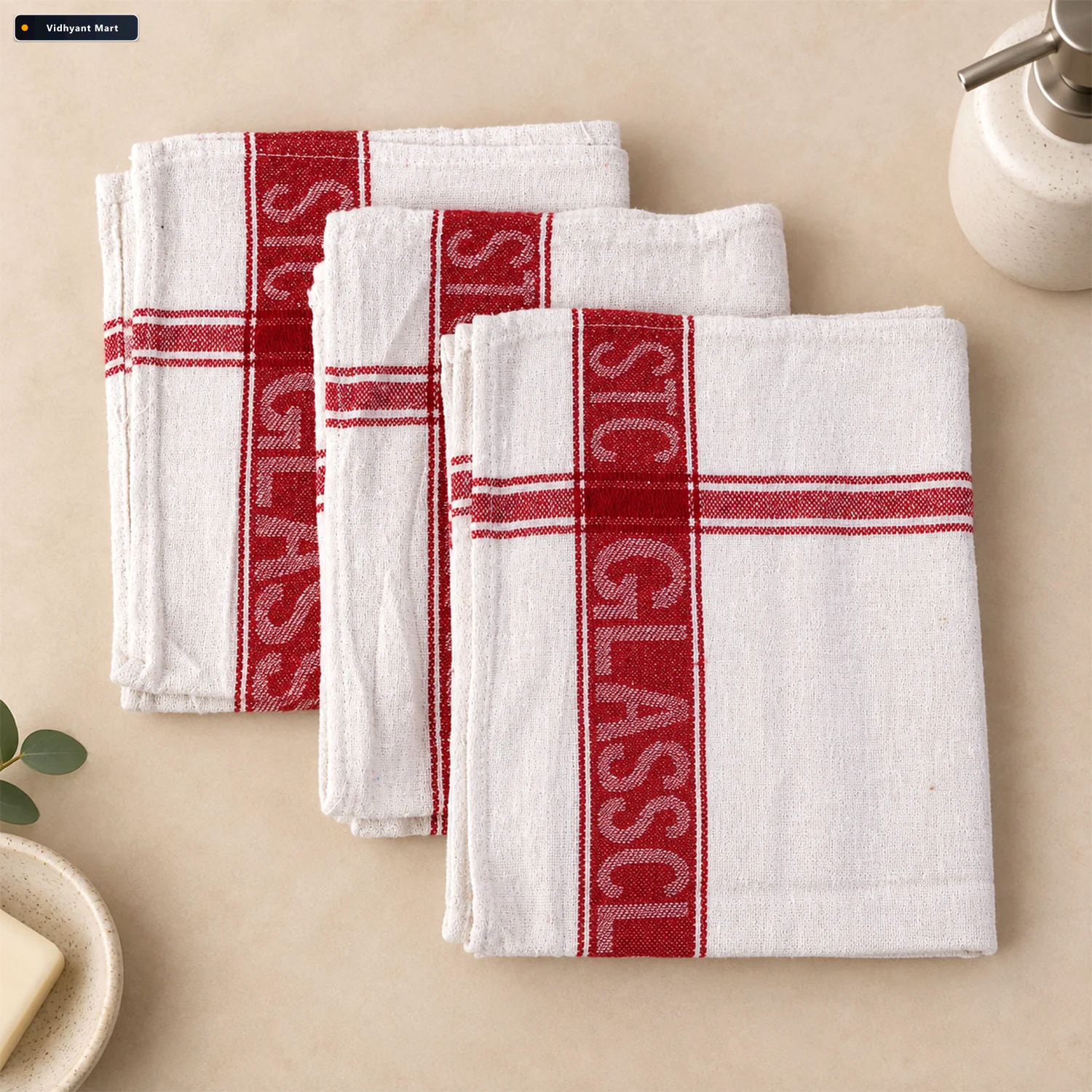 Vidhyant Mart Soft Absorbent Cotton Hand Towel Set For Kitchen B 3