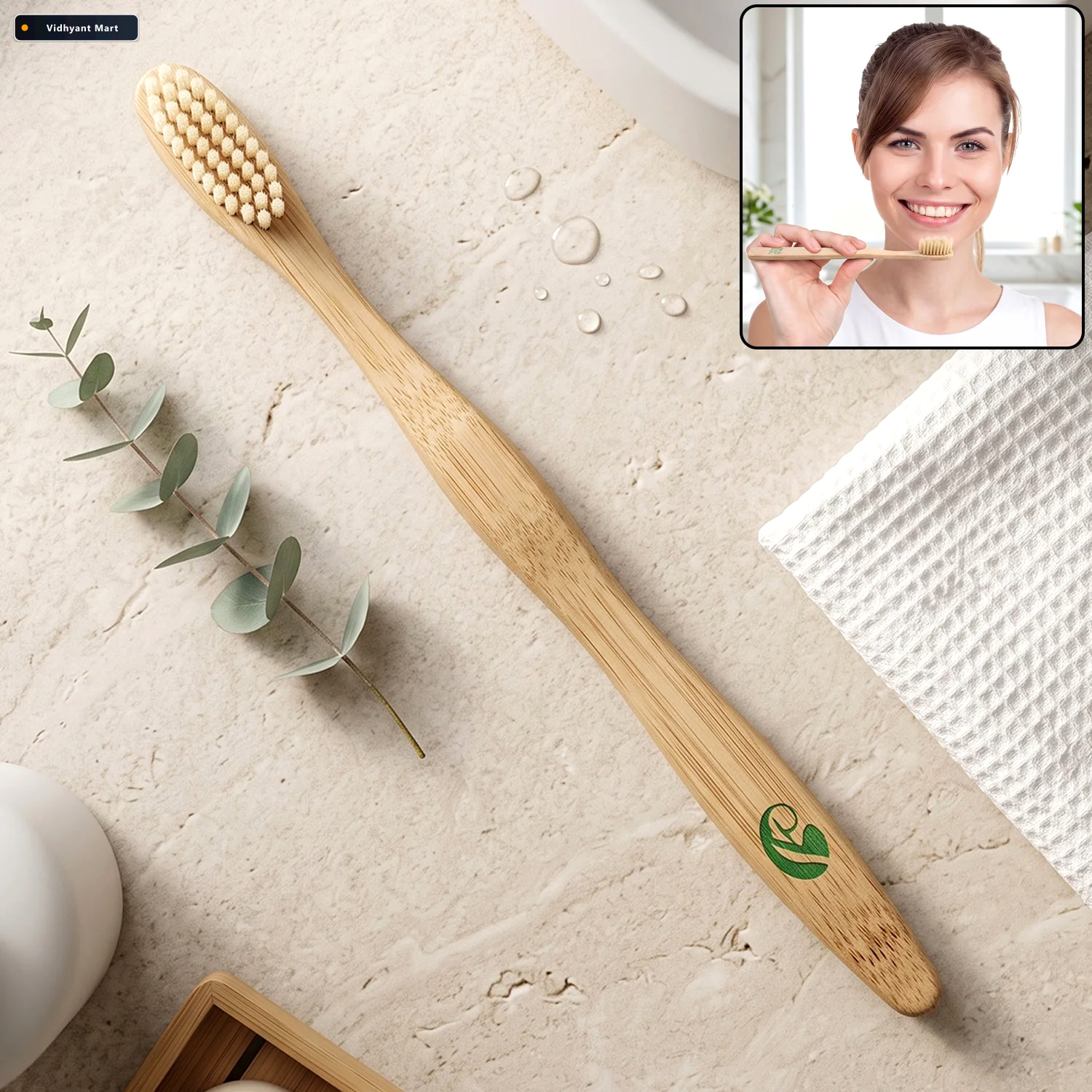 Vidhyant Mart Soft Bamboo Toothbrush Biodegradable Wooden Toothb 1