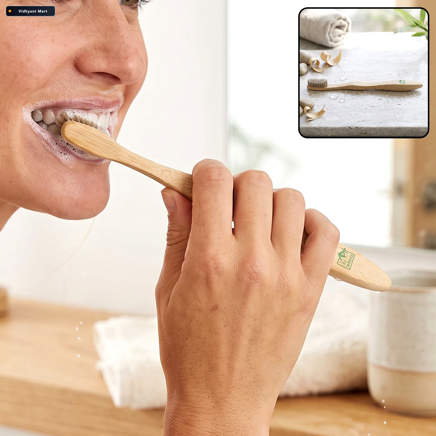 Vidhyant Mart Soft Bristle Bamboo Toothbrush Eco Friendly Wooden 1