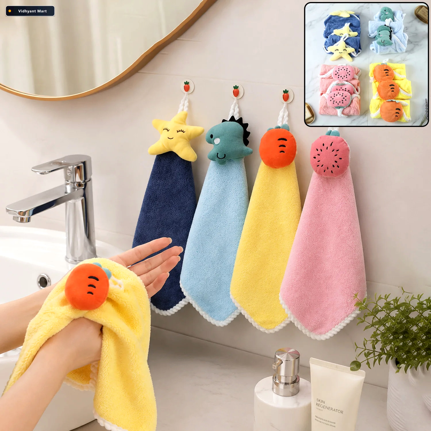 Vidhyant Mart Soft Decorative Hanging Hand Towel With Fruit Moti 2