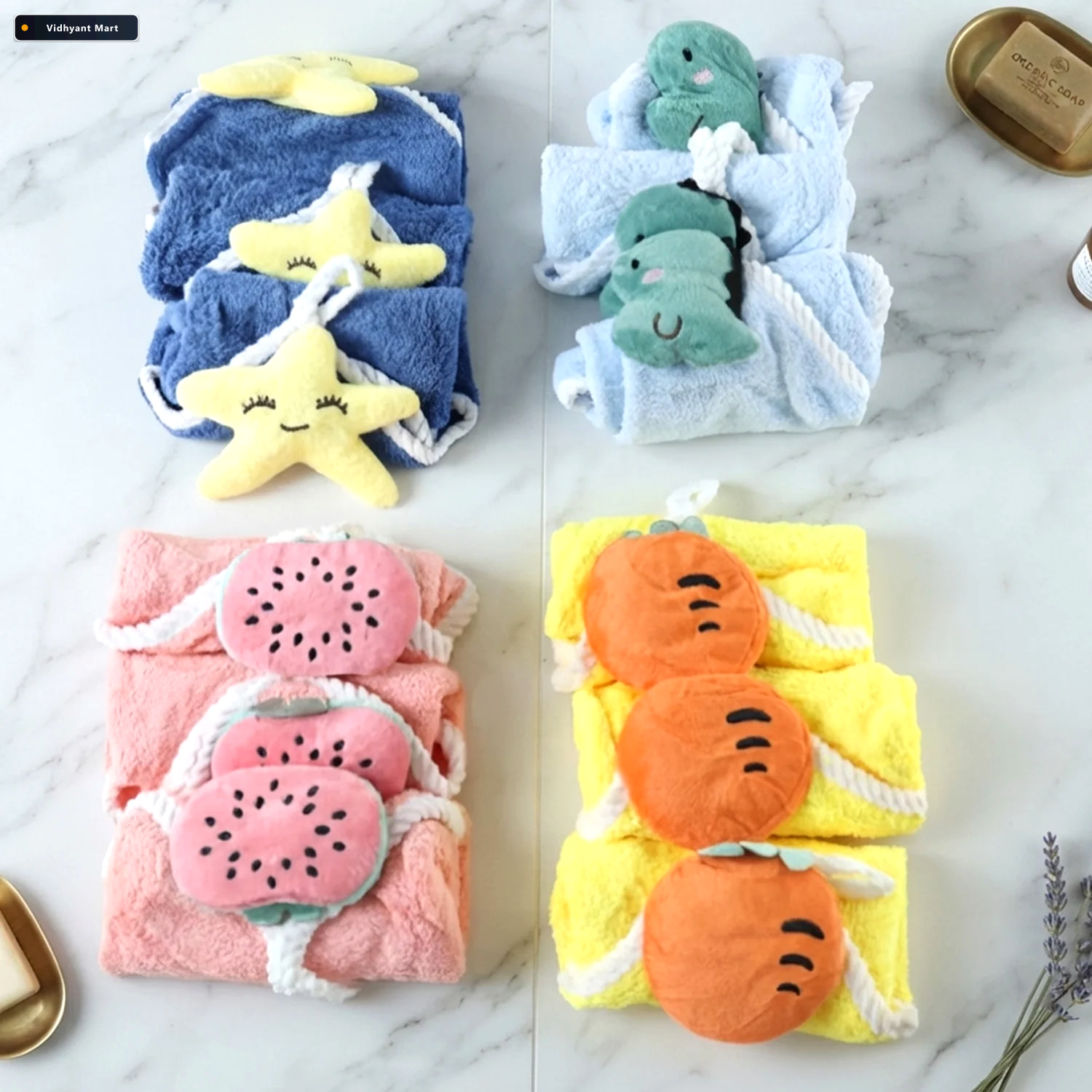 Vidhyant Mart Soft Decorative Hanging Hand Towel With Fruit Moti 3