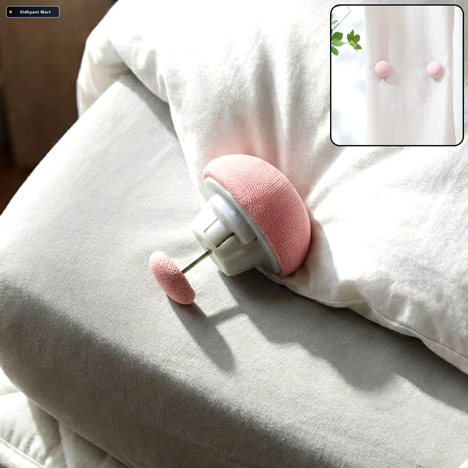 Vidhyant Mart Soft Duvet Button Clip No Sew Secure Comforter Cur 1