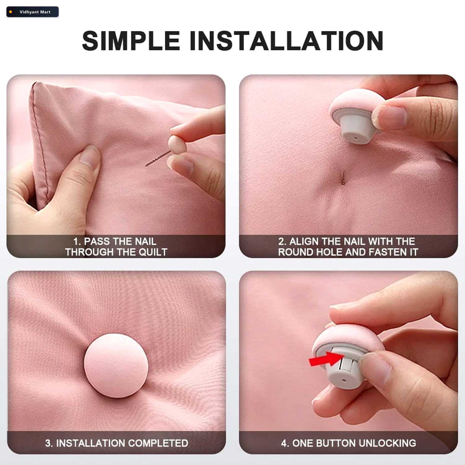 Vidhyant Mart Soft Duvet Button Clip No Sew Secure Comforter Cur 2