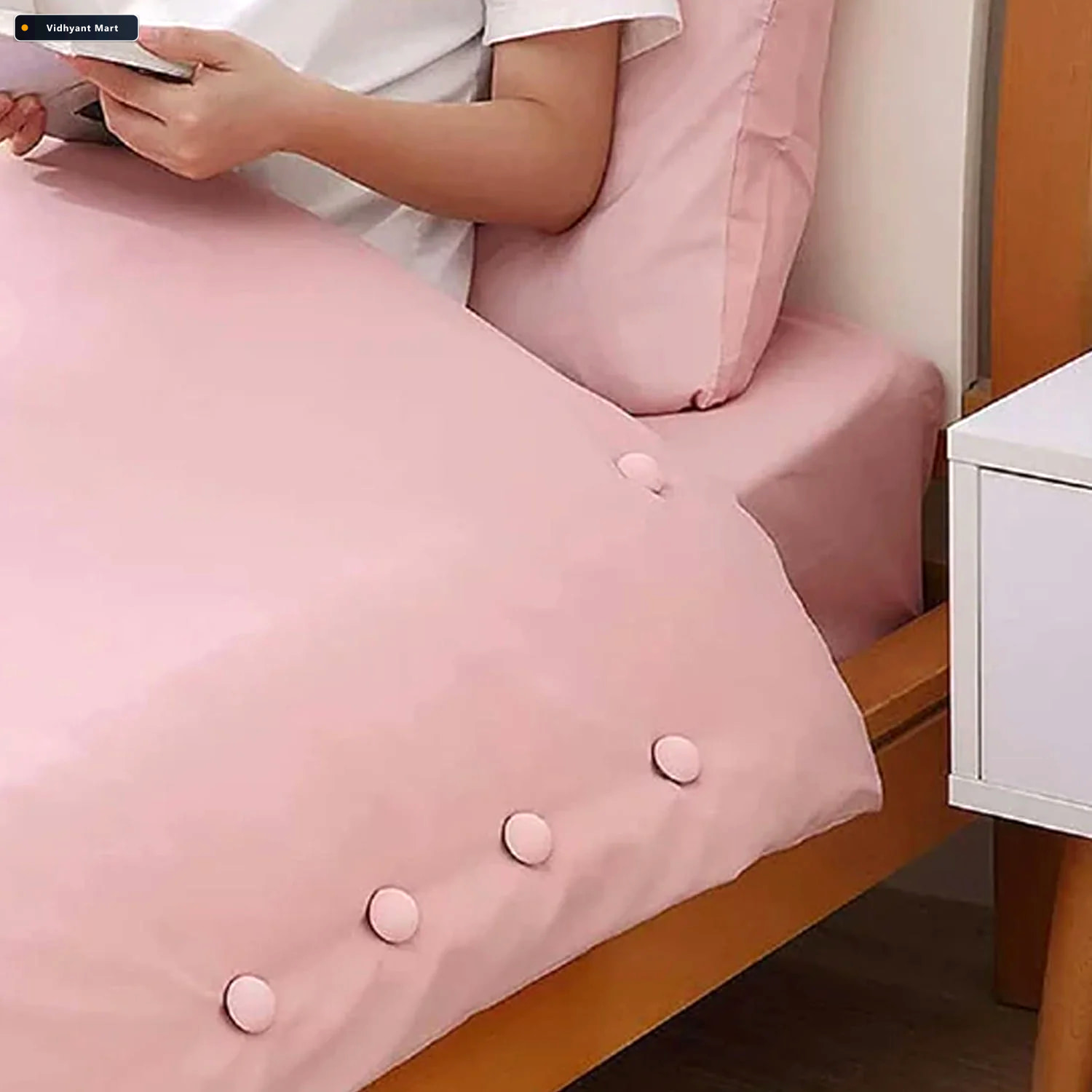 Vidhyant Mart Soft Duvet Button Clip No Sew Secure Comforter Cur 3