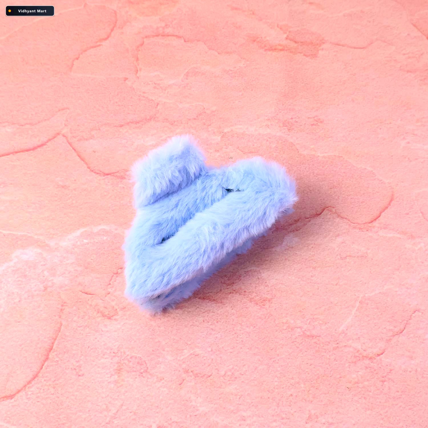 Vidhyant Mart Soft Faux Fur Hair Claw Clip Big Size Fluffy Grip 3
