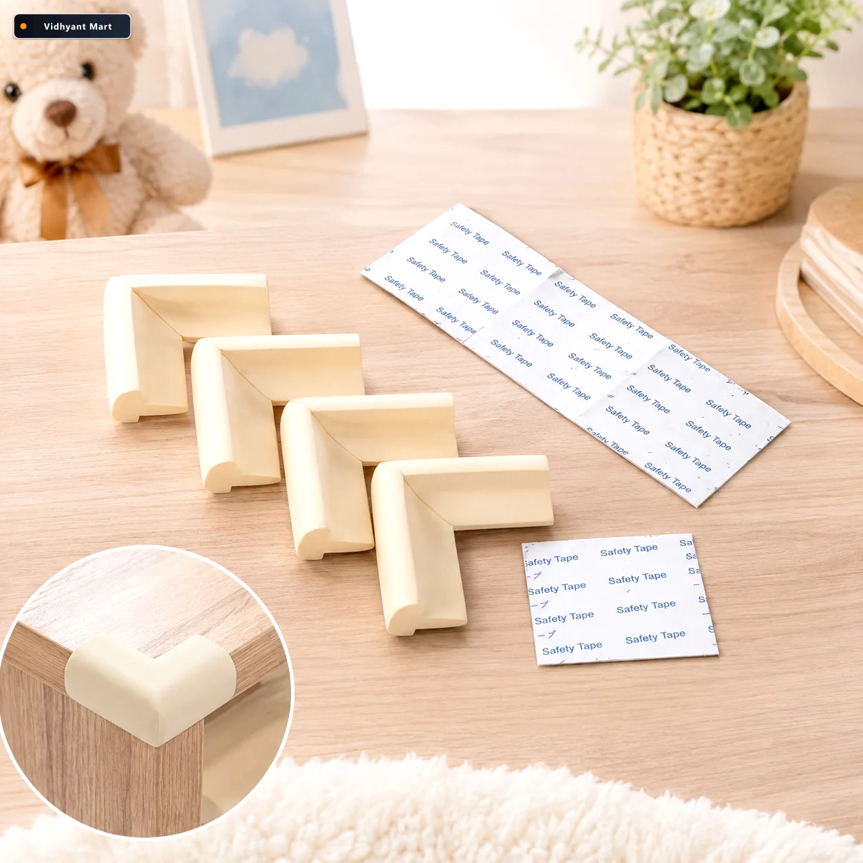 Vidhyant Mart Soft Foam Corner Protectors Child Safety Padding W 1