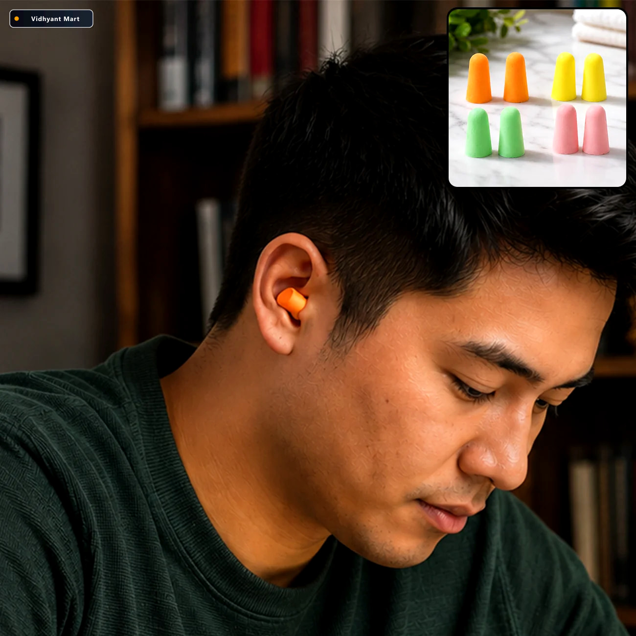 Vidhyant Mart Soft Foam Earplugs Comfortable Noise Reduction 4 P 1