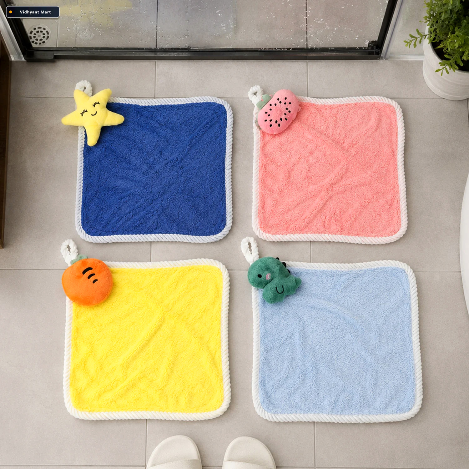 Vidhyant Mart Soft Fruit Print Hanging Hand Towel Set For Kitche 2