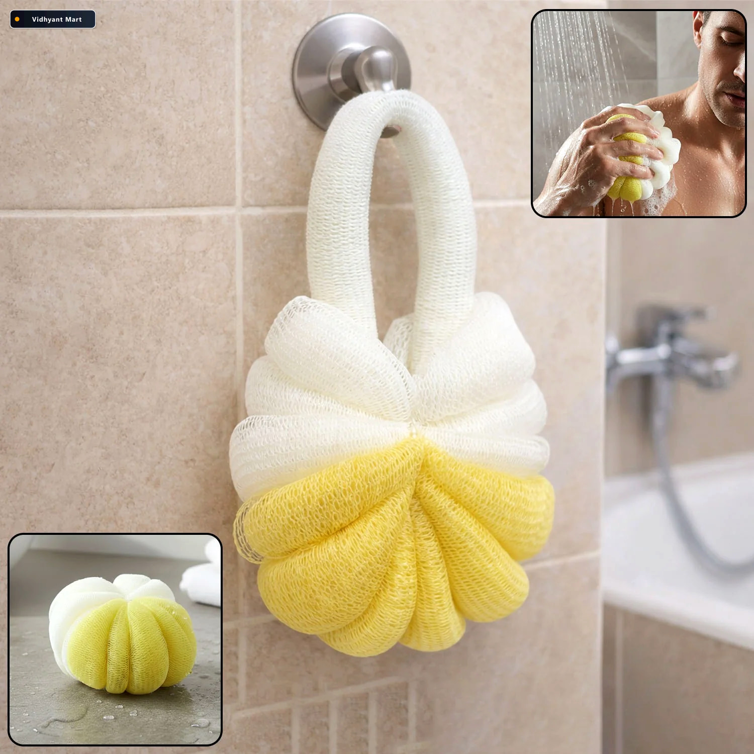 Vidhyant Mart Soft Mesh Bath Loofah Gentle Exfoliation Rich Lath 1
