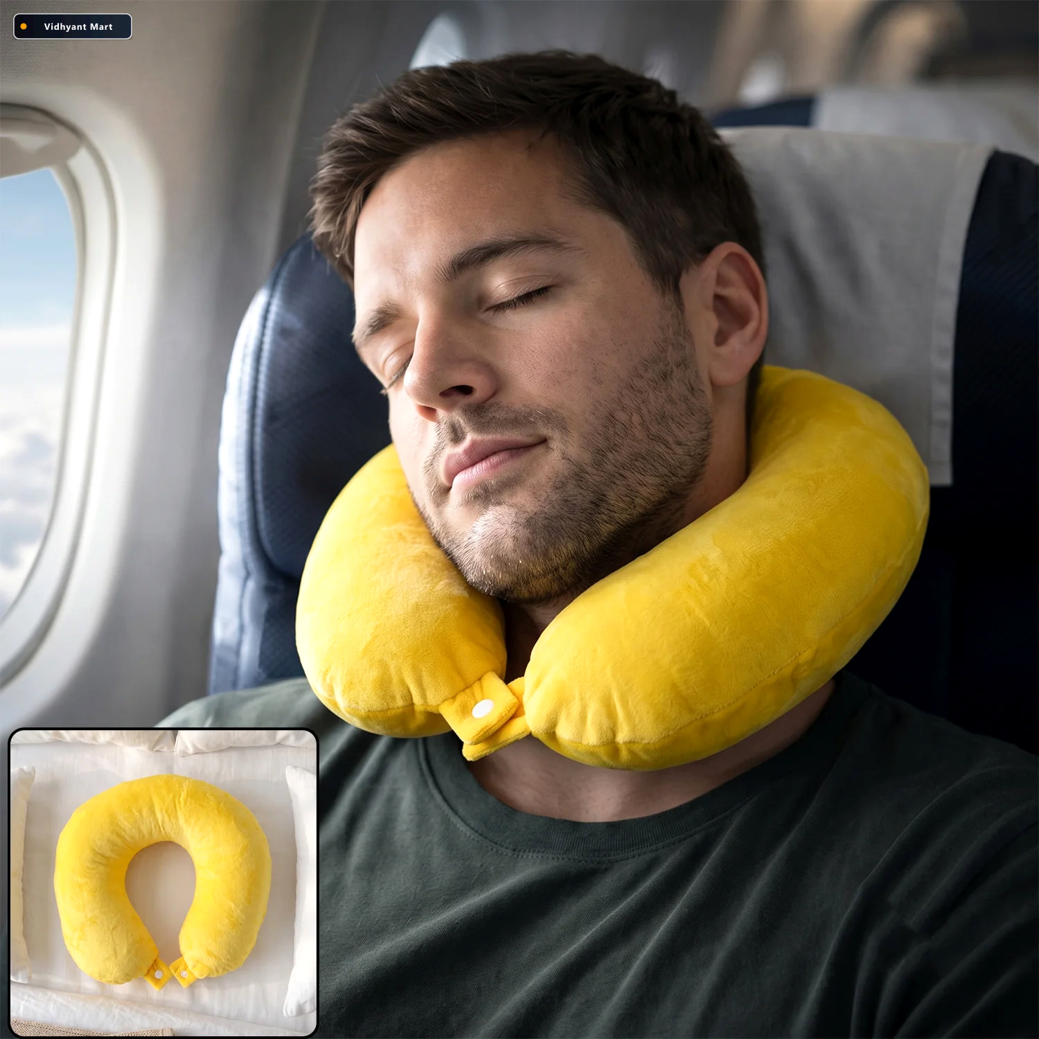 Vidhyant Mart Soft Neck Travel Pillow U Shape Head Support Cushi 1
