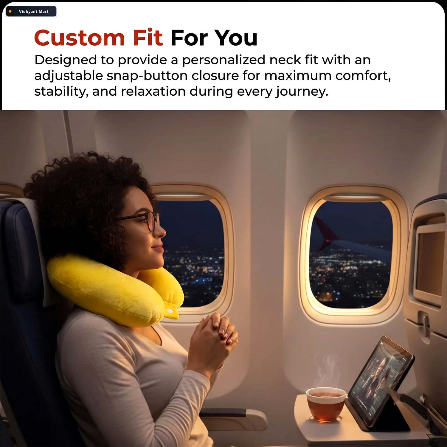 Vidhyant Mart Soft Neck Travel Pillow U Shape Head Support Cushi 3