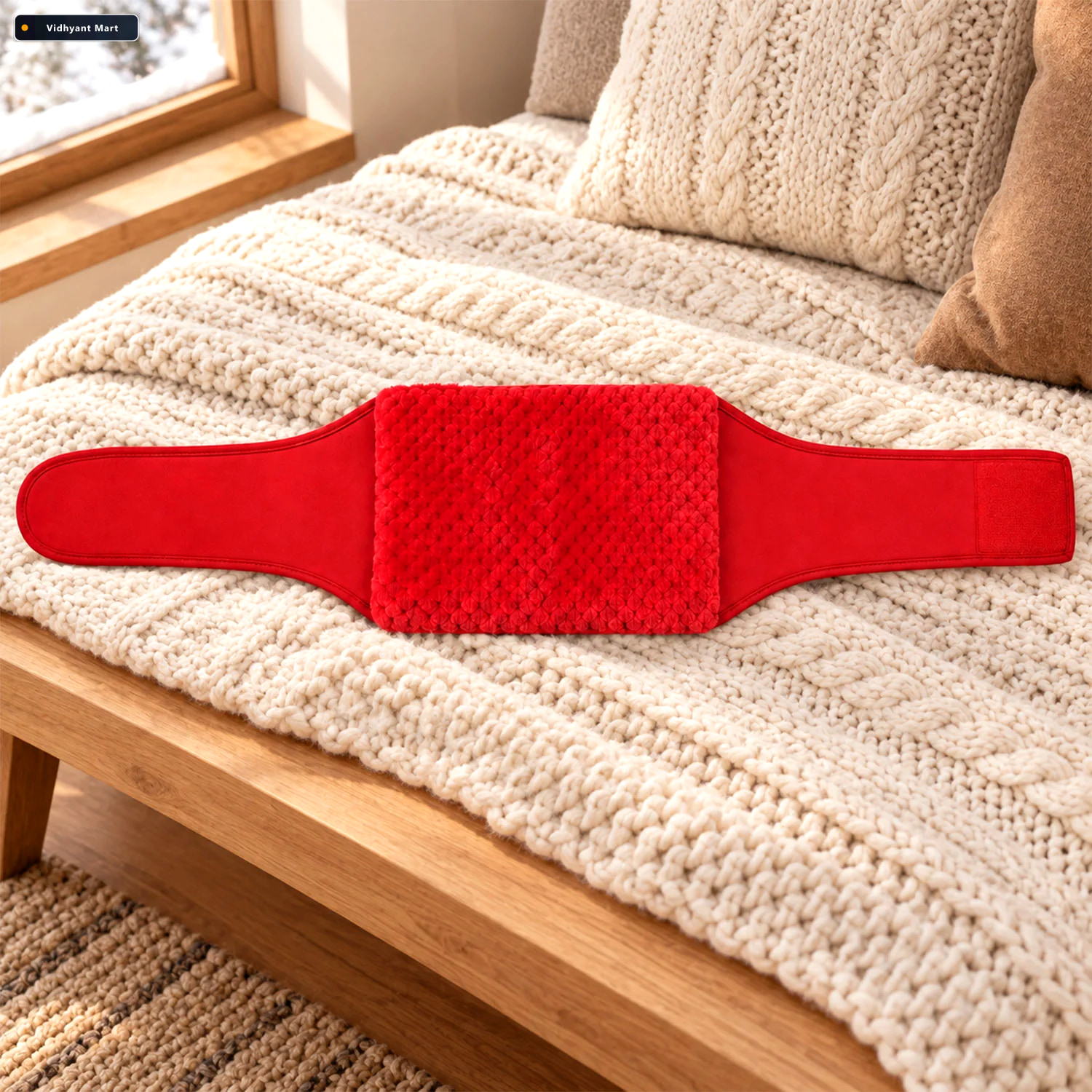 Vidhyant Mart Soft Plush Adjustable Waist Warmer Belt With Pocke 2