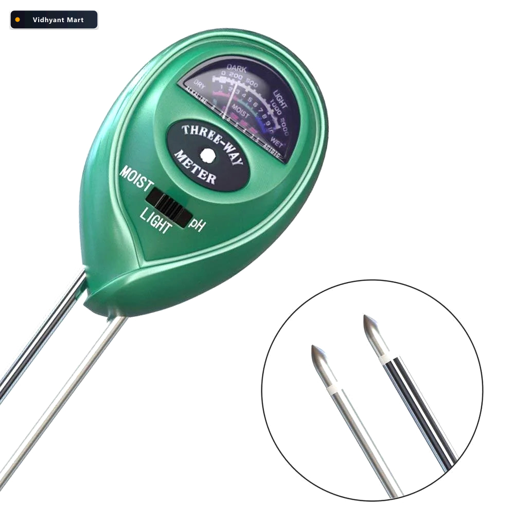Vidhyant Mart Soil Tester 3 In 1 For Moisture Ph Sunlight Grow V 2
