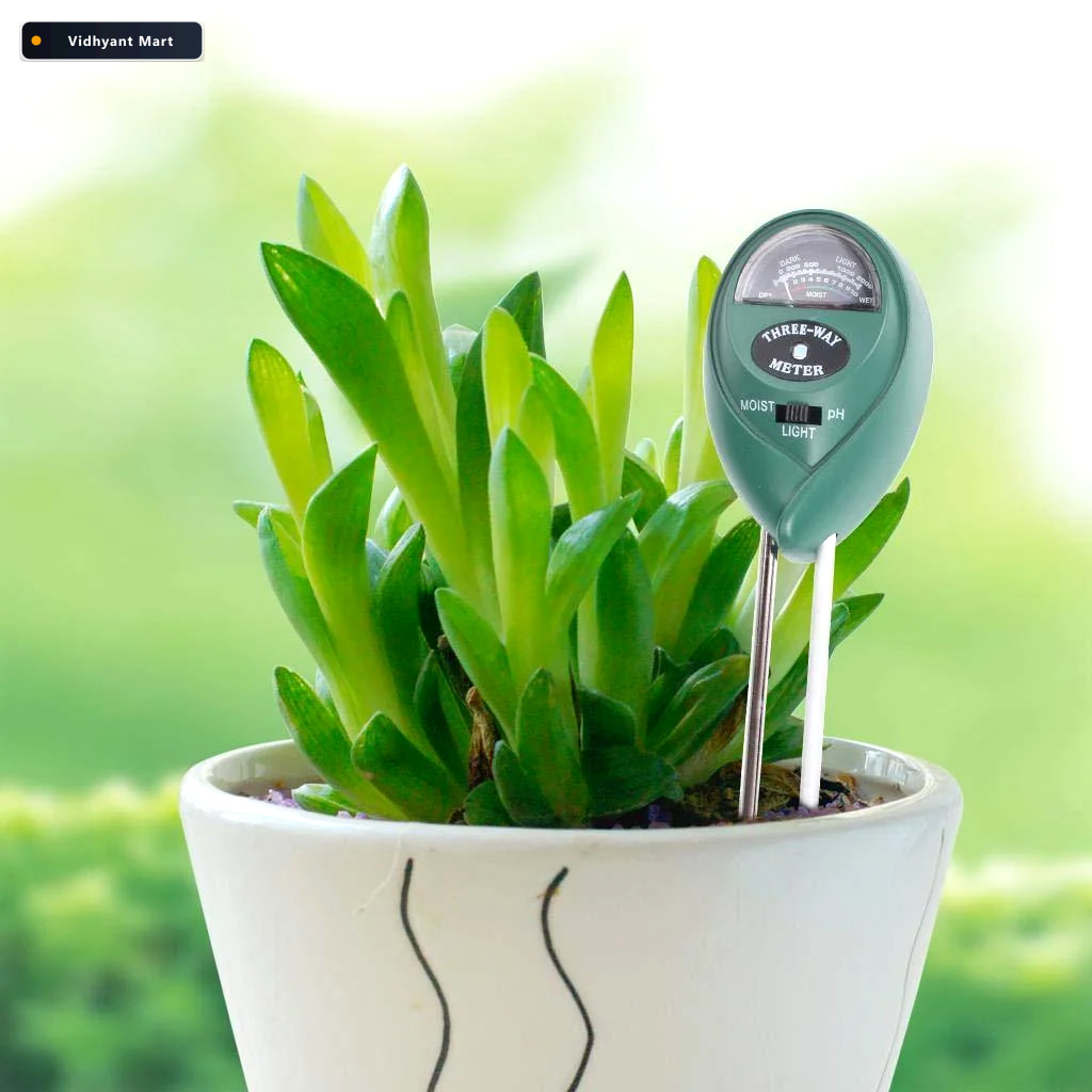 Vidhyant Mart Soil Tester 3 In 1 For Moisture Ph Sunlight Grow V 3