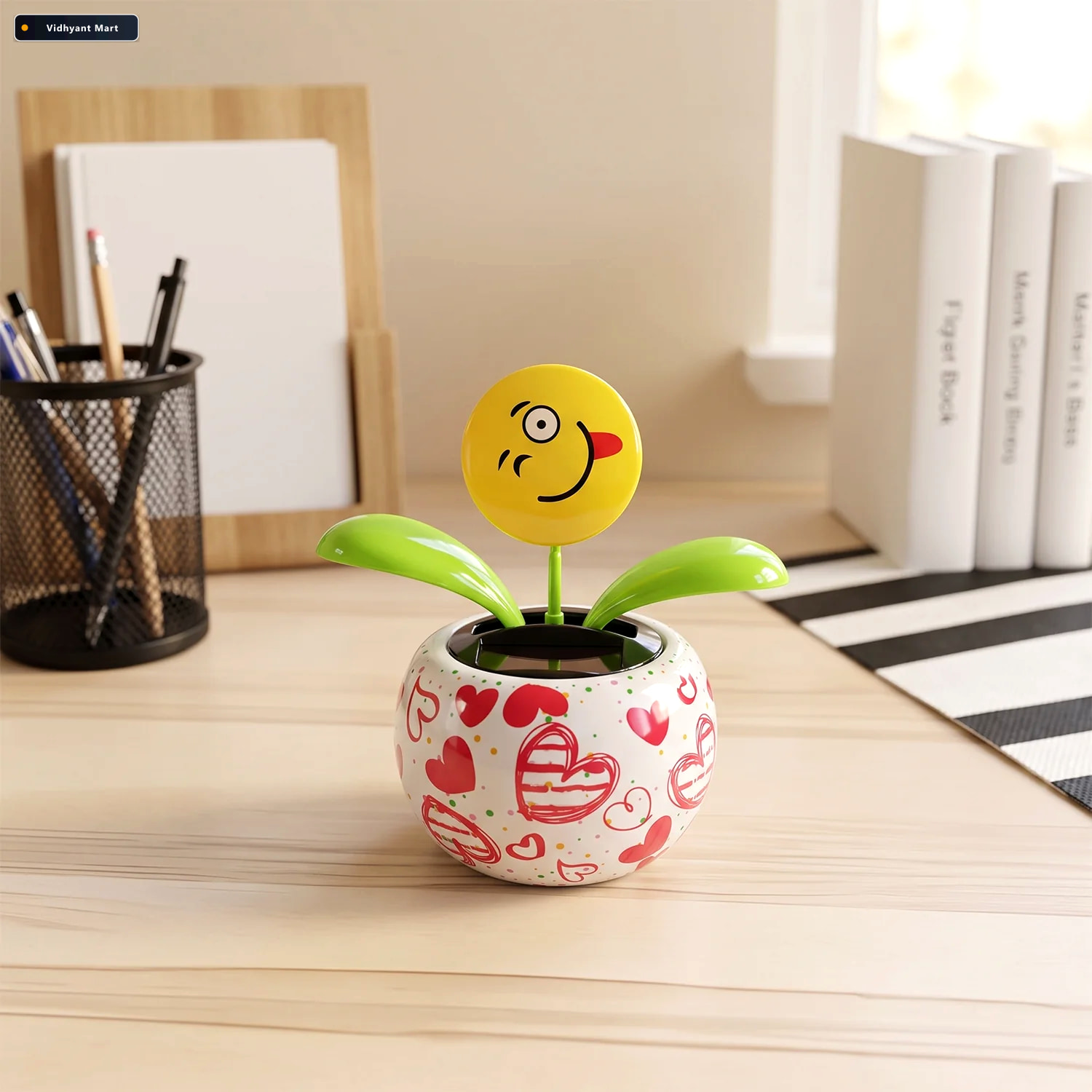 Vidhyant Mart Solar Dancing Flower Toy With Pot For Car Dashboar 3