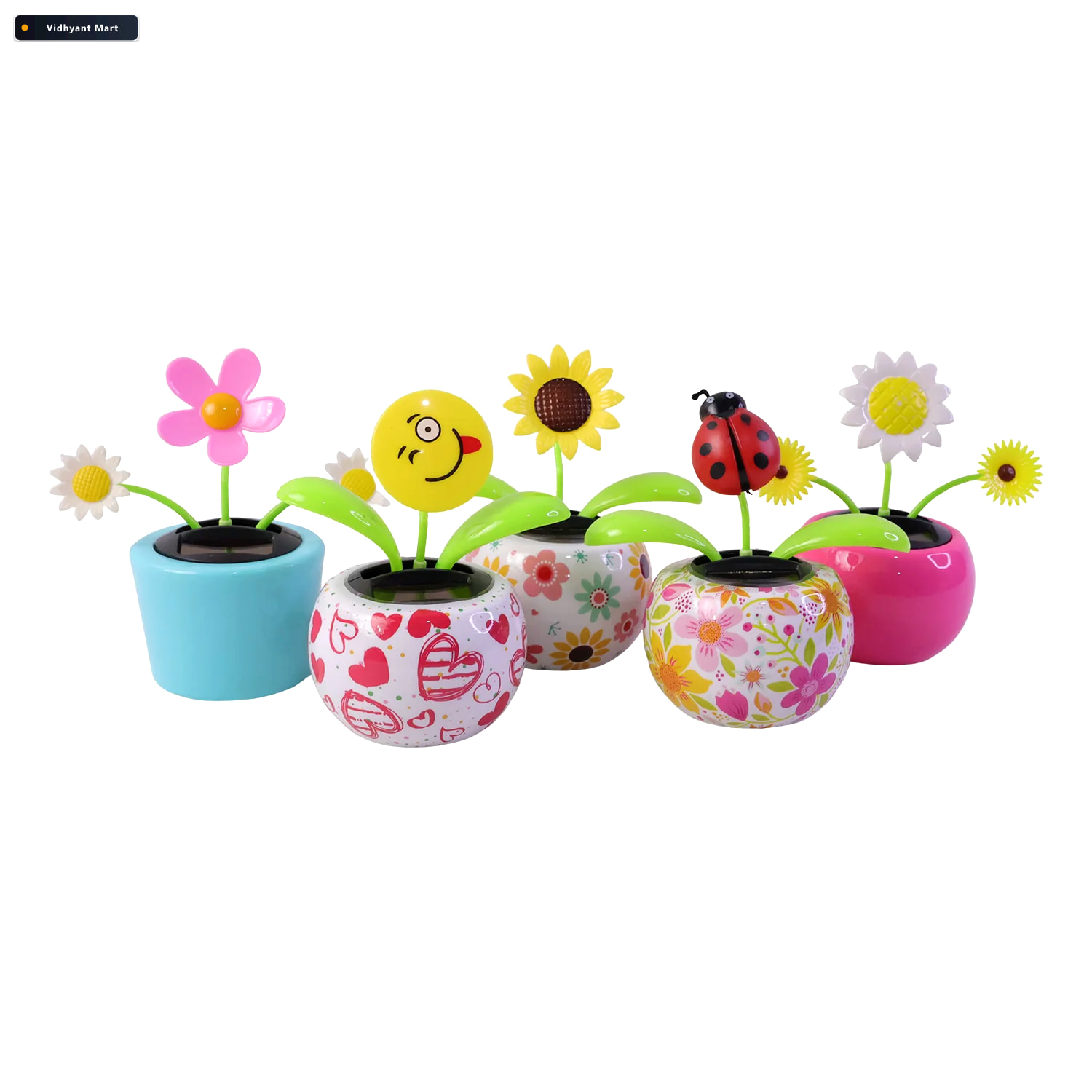 Vidhyant Mart Solar Dancing Flower Toy With Pot For Car Dashboar 4