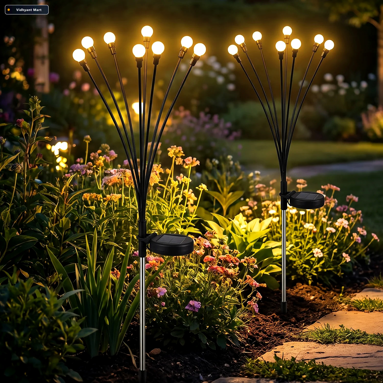 Vidhyant Mart Solar Firefly Led Garden Stake Lights For Outdoor 3