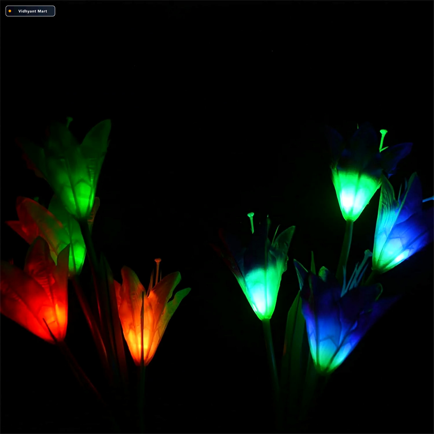 Vidhyant Mart Solar Garden Flower Led Stake Lights For Pathway L 2