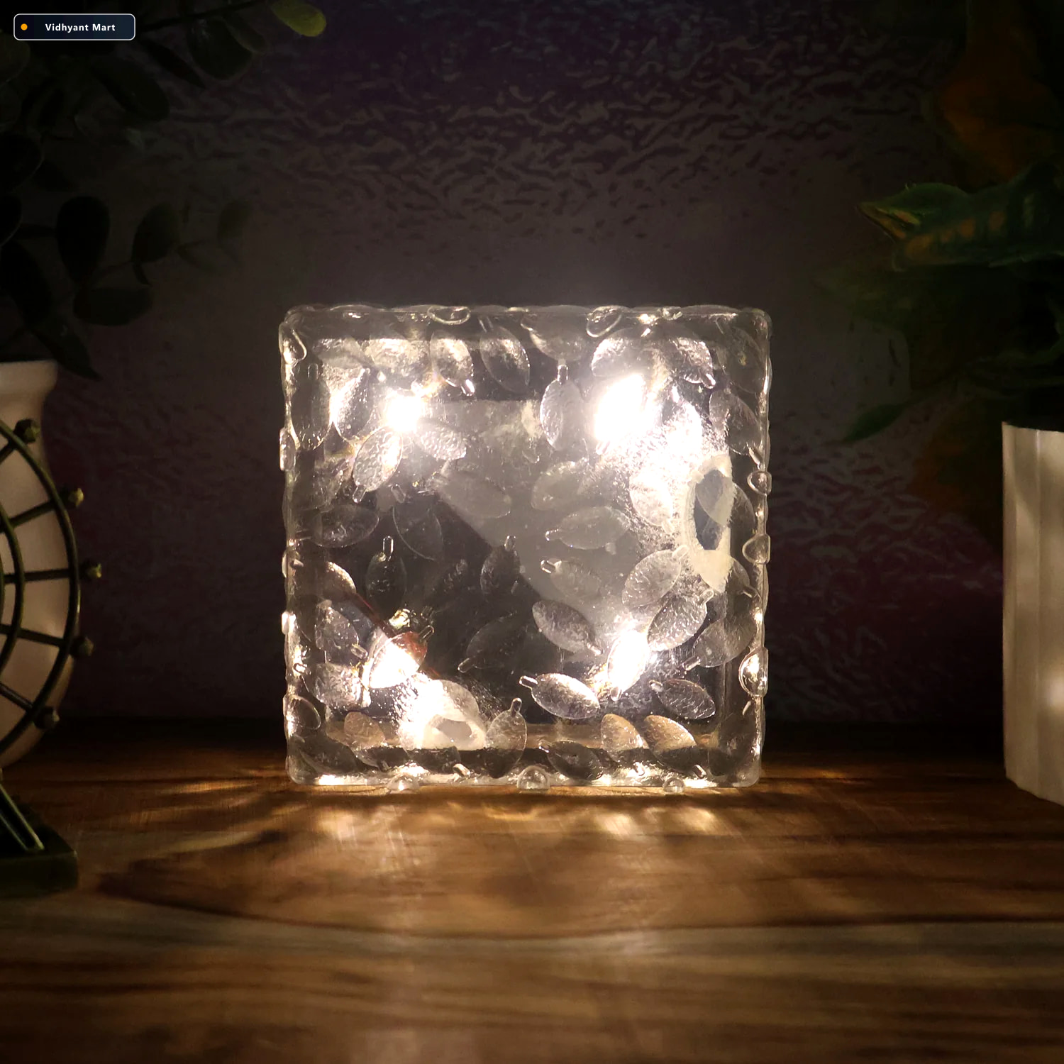 Vidhyant Mart Solar Garden Light Ice Cube Pathway Decorative Lam 1