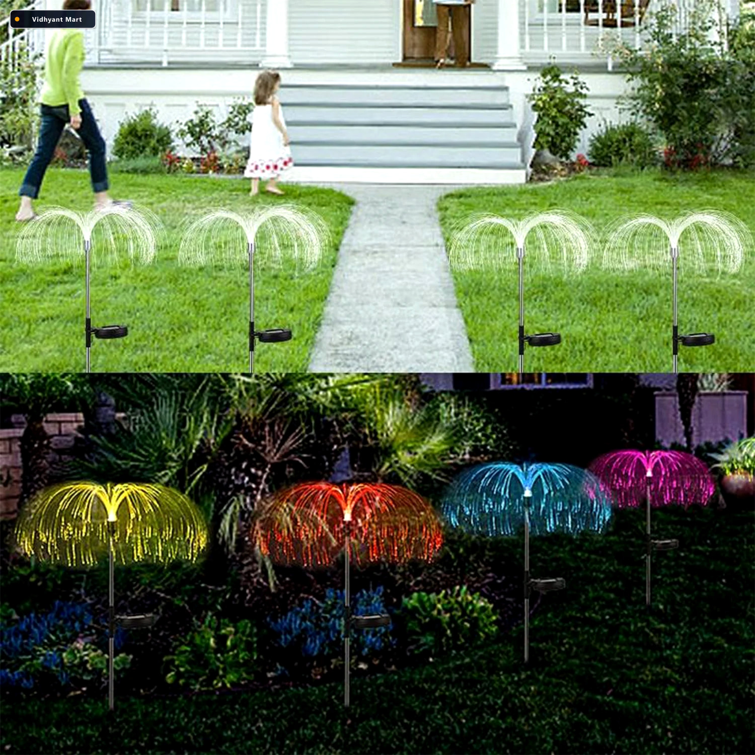 Vidhyant Mart Solar Garden Lights Waterproof 7 Color Changing Je 2