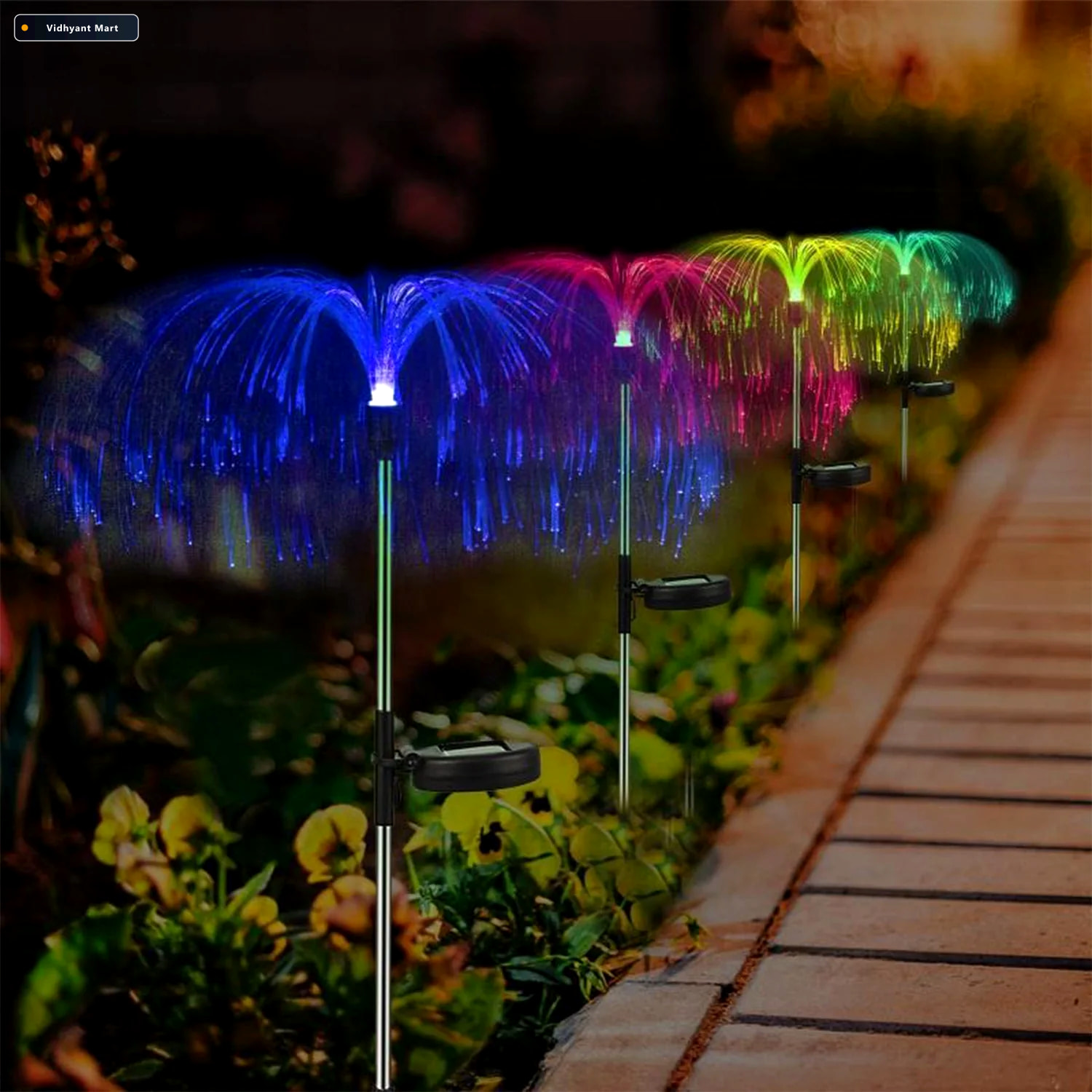 Vidhyant Mart Solar Garden Lights Waterproof 7 Color Changing Je 3