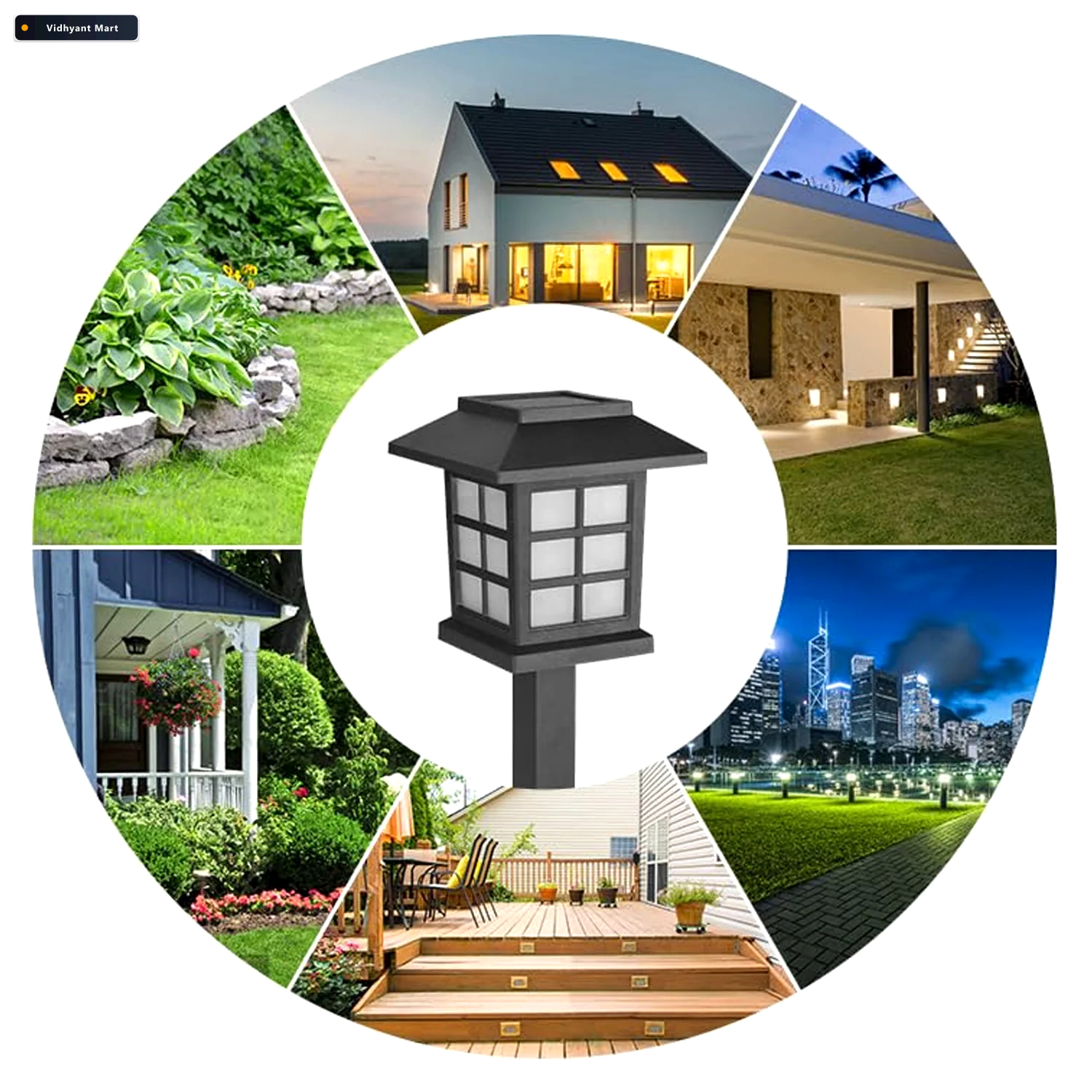 Vidhyant Mart Solar Garden Lights Waterproof Outdoor Landscape 2 3
