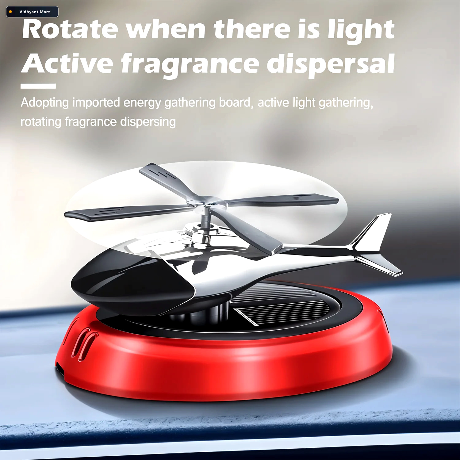 Vidhyant Mart Solar Helicopter Car Air Freshener Eco Friendly Ro 3