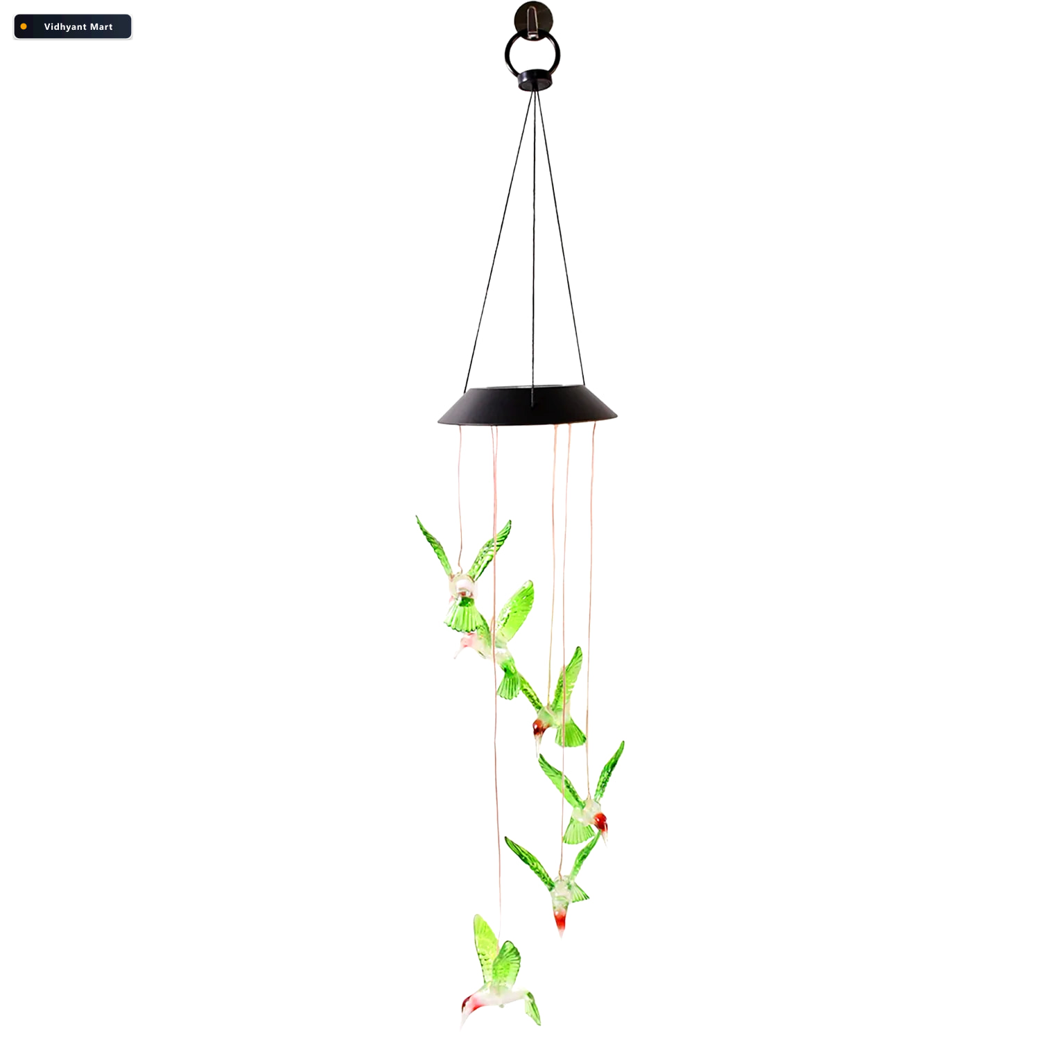 Vidhyant Mart Solar Hummingbird Wind Chimes Colorful Led Garden 4