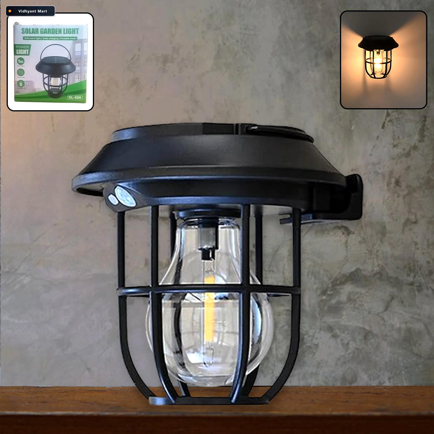 Vidhyant Mart Solar Lantern Wall Lights With Motion Sensor Energ 1