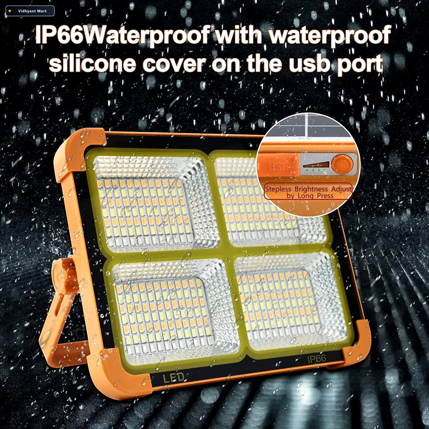 Vidhyant Mart Solar Led Flood Light High Brightness Portable Pow 3