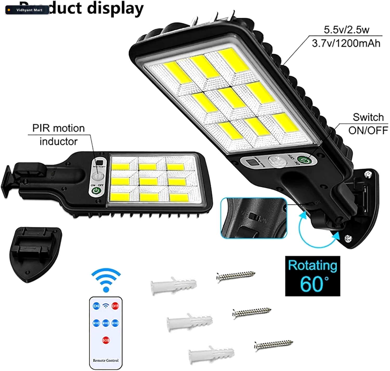 Vidhyant Mart Solar Led Street Light High Power With Motion Sens 2