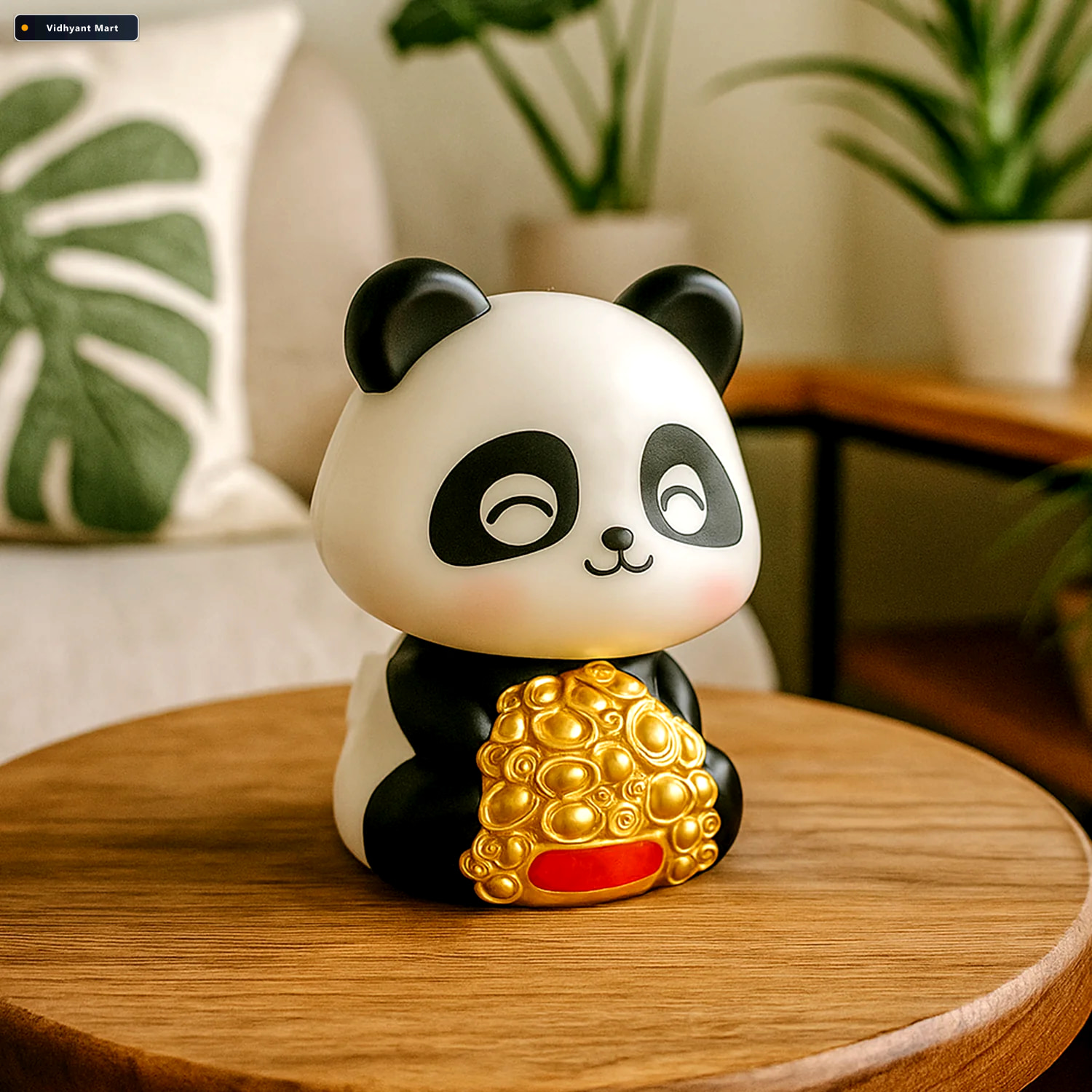 Vidhyant Mart Solar Panda Car Decor Moving Dashboard Showpiece V 1
