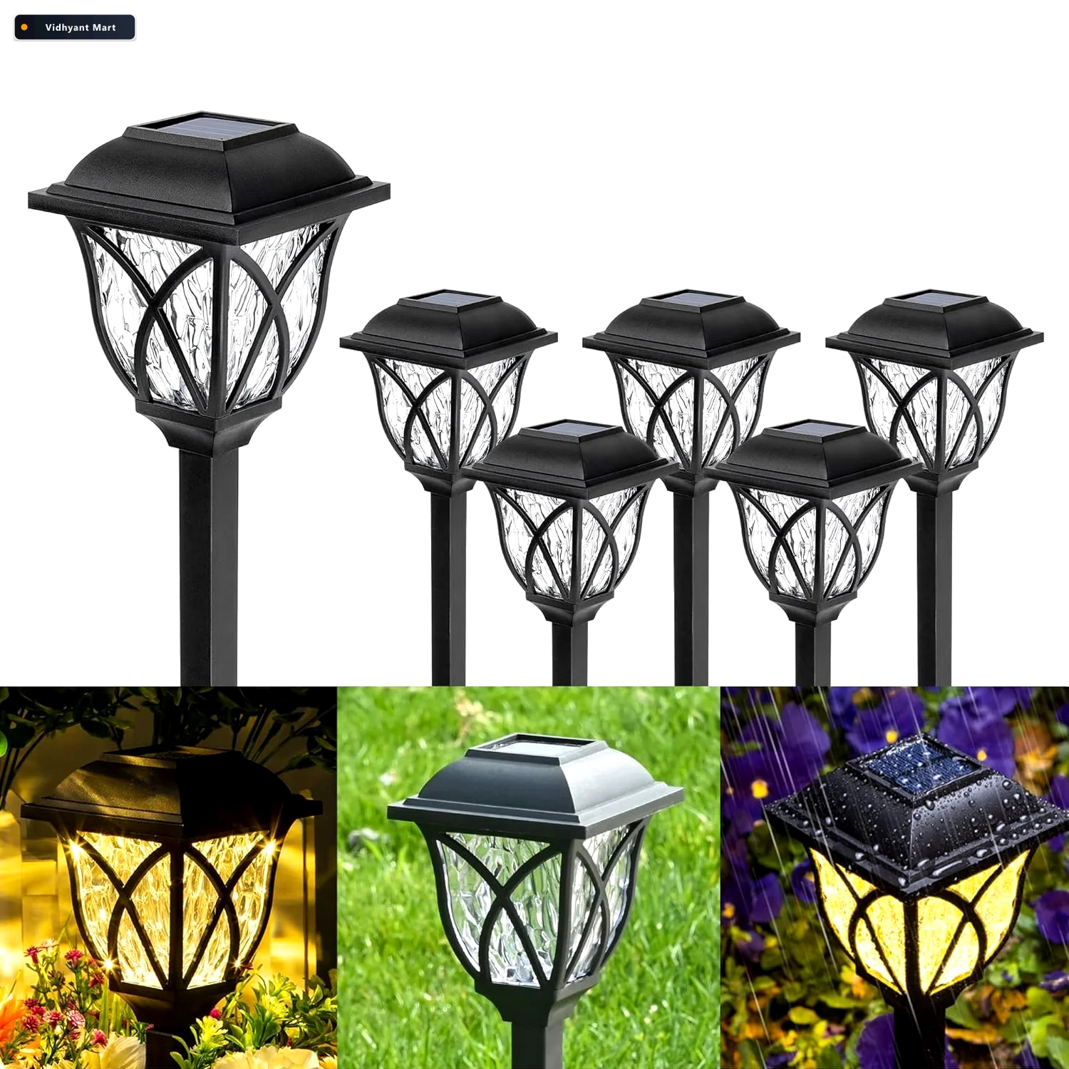 Vidhyant Mart Solar Pathway Lights Water Ripple Garden Lighting 4