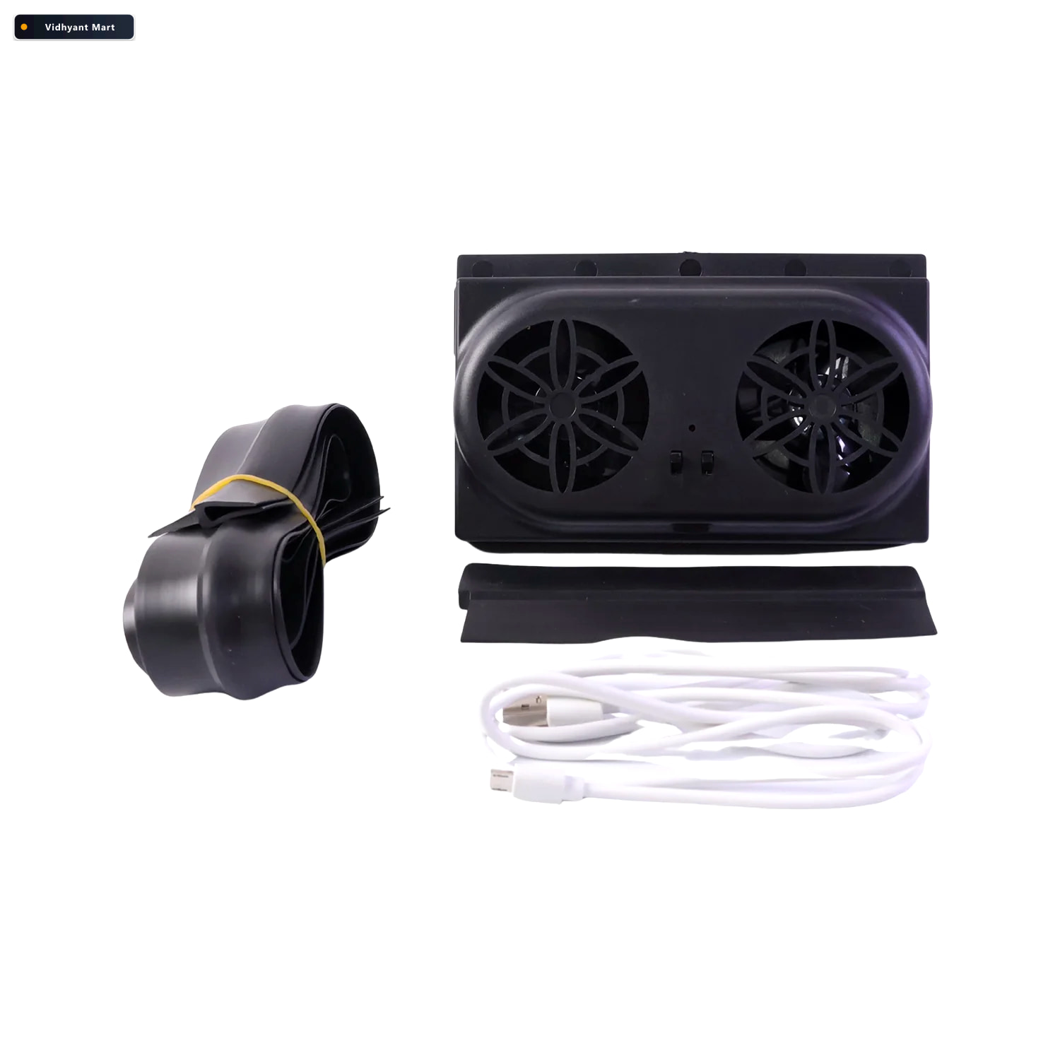 Vidhyant Mart Solar Powered Car Window Ventilation Fan With Dual 4