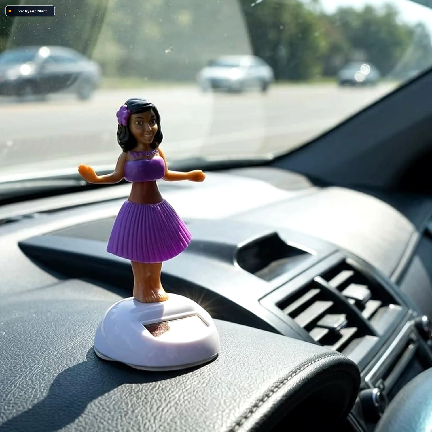 Vidhyant Mart Solar Powered Dancing Hula Doll Bobble Toy For Car 2