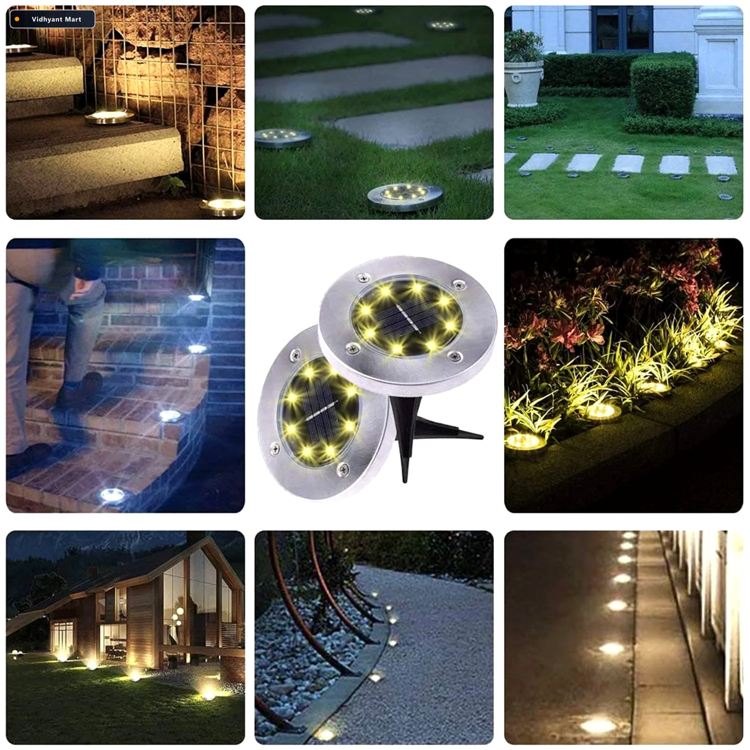 Vidhyant Mart Solar Powered Led Garden Lights Eco Friendly Outdo 4
