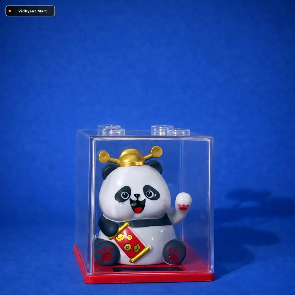Vidhyant Mart Solar Powered Lucky Panda Waving Toy Charm Your Da 2