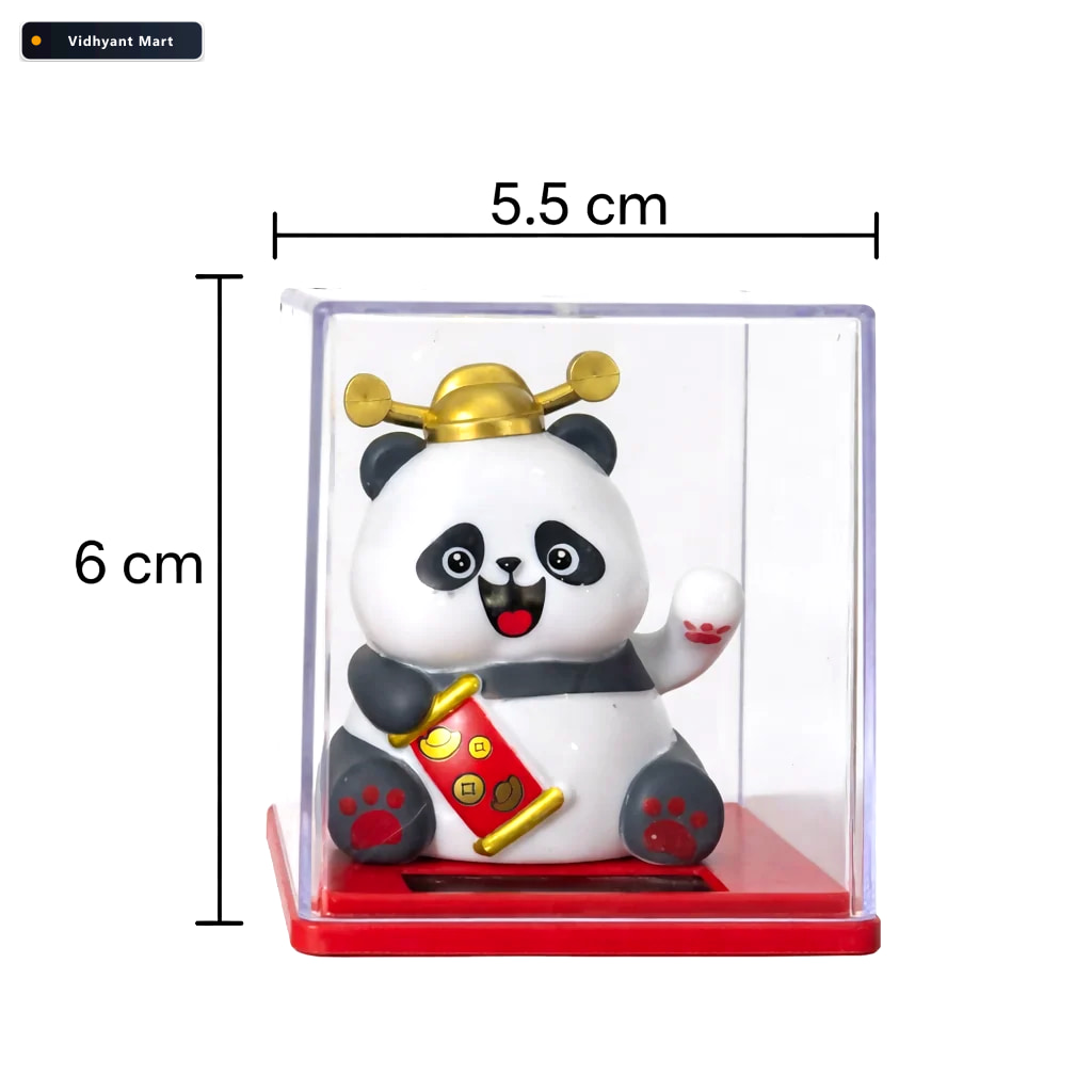 Vidhyant Mart Solar Powered Lucky Panda Waving Toy Charm Your Da 5