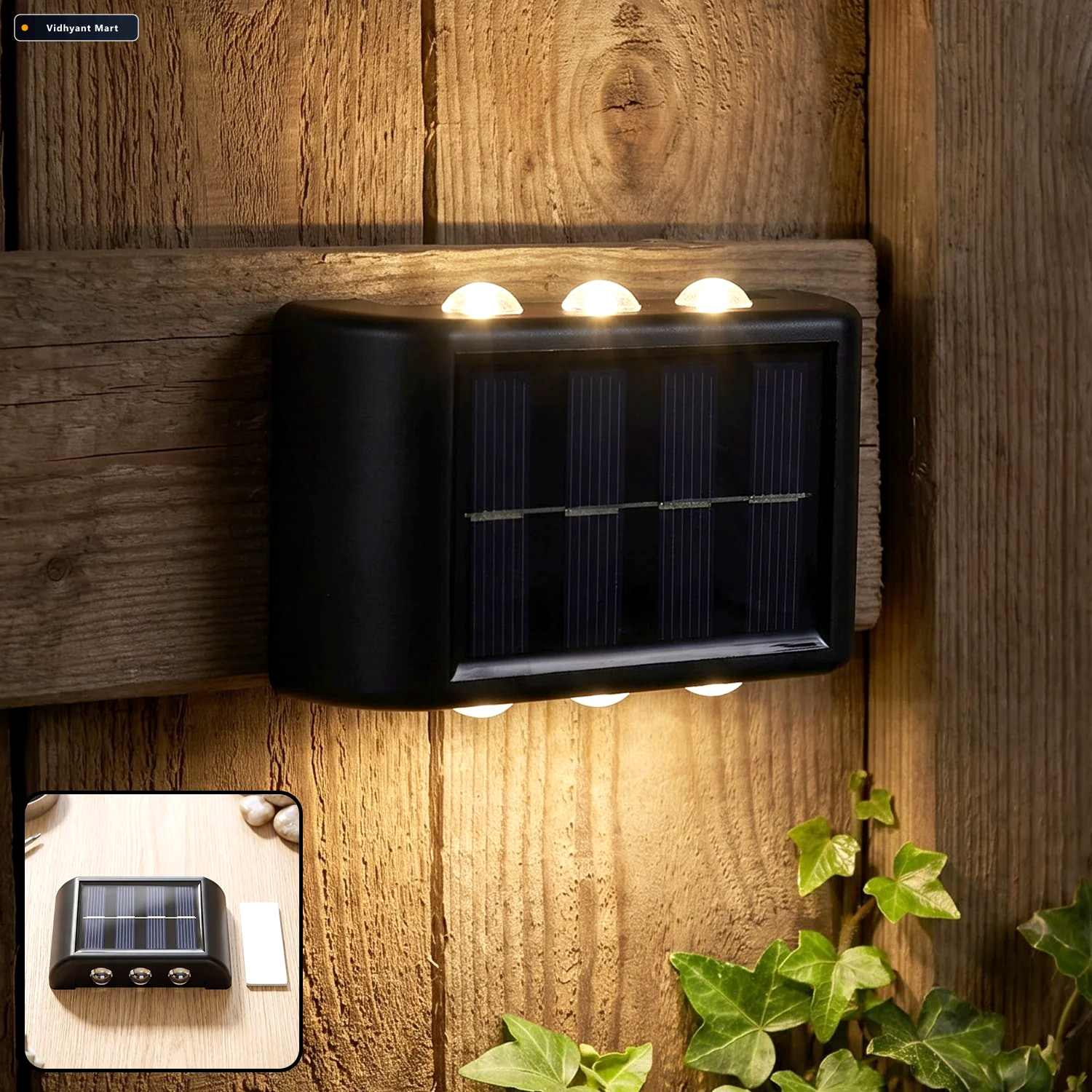 Vidhyant Mart Solar Powered Sensor Led Wall Light For Garden Fen 2