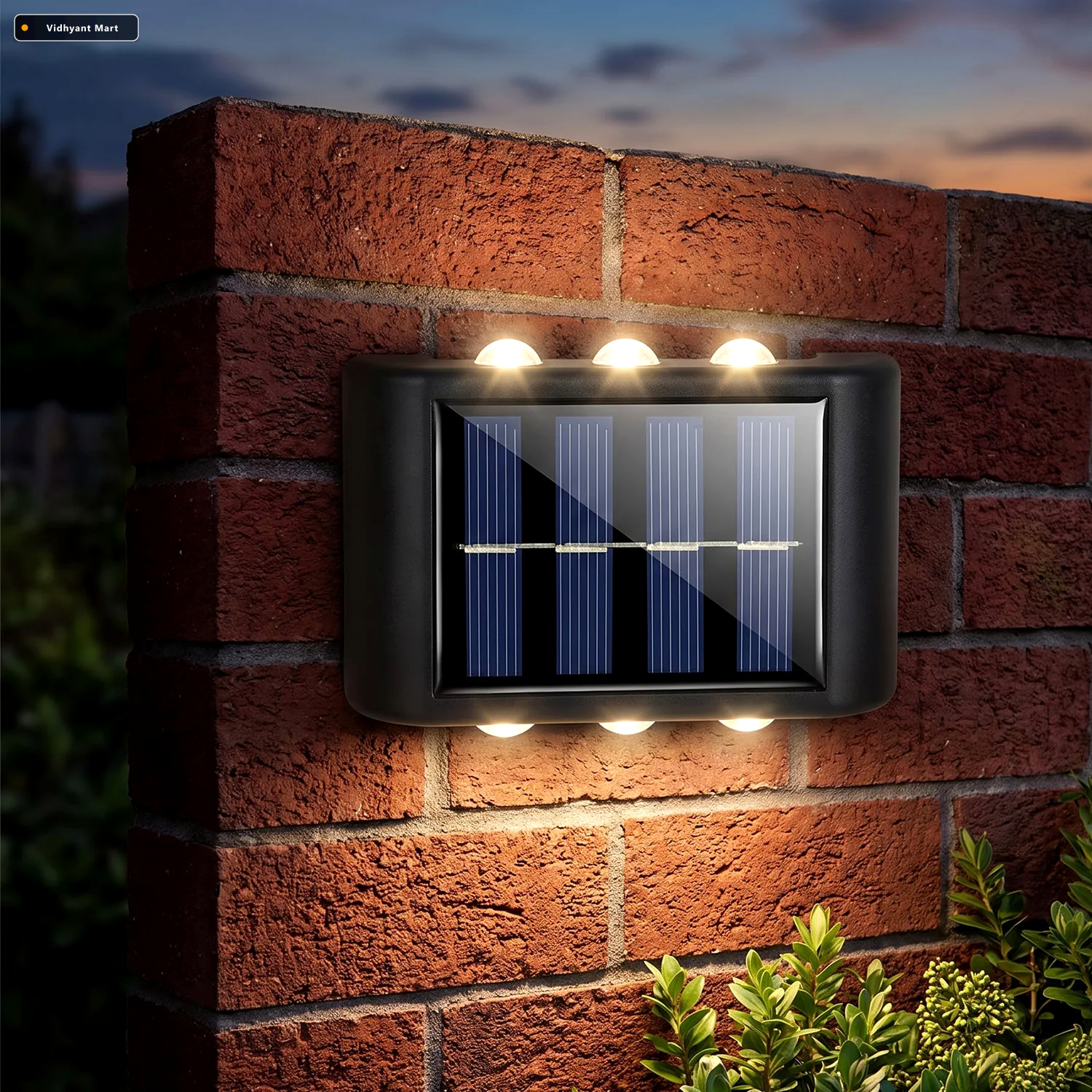 Vidhyant Mart Solar Powered Sensor Led Wall Light For Garden Fen 3