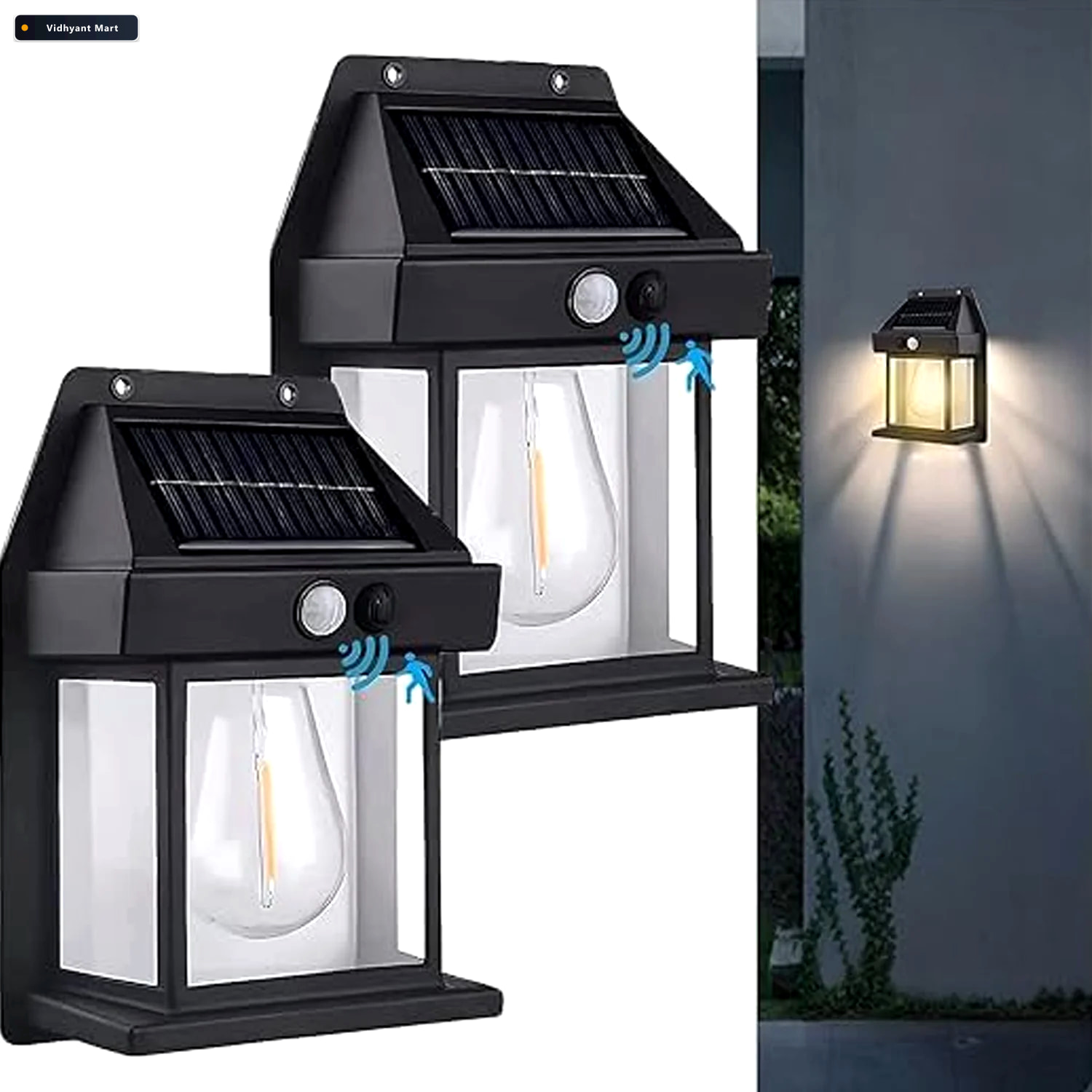 Vidhyant Mart Solar Wall Lamp With Motion Sensor For Outdoor Lig 2