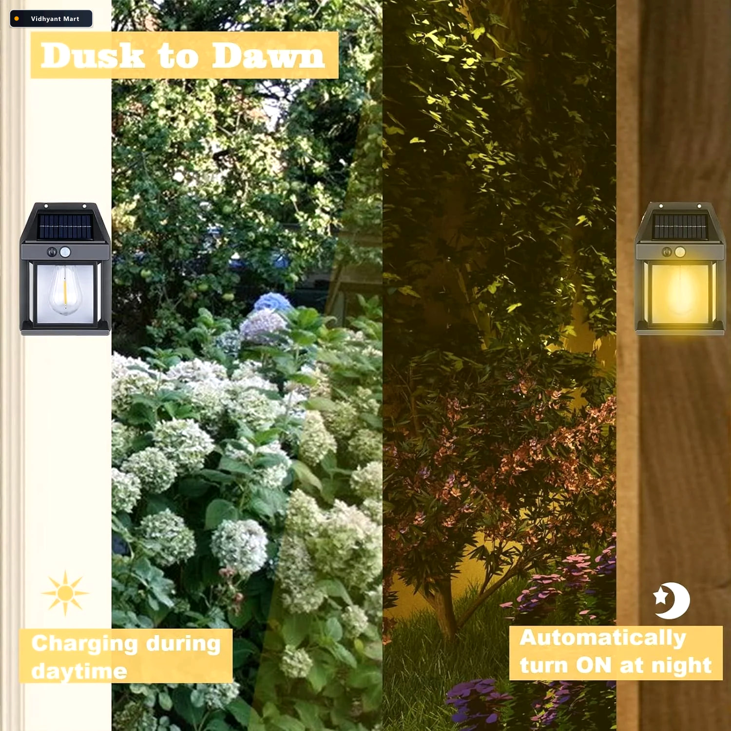 Vidhyant Mart Solar Wall Lamp With Motion Sensor For Outdoor Lig 4