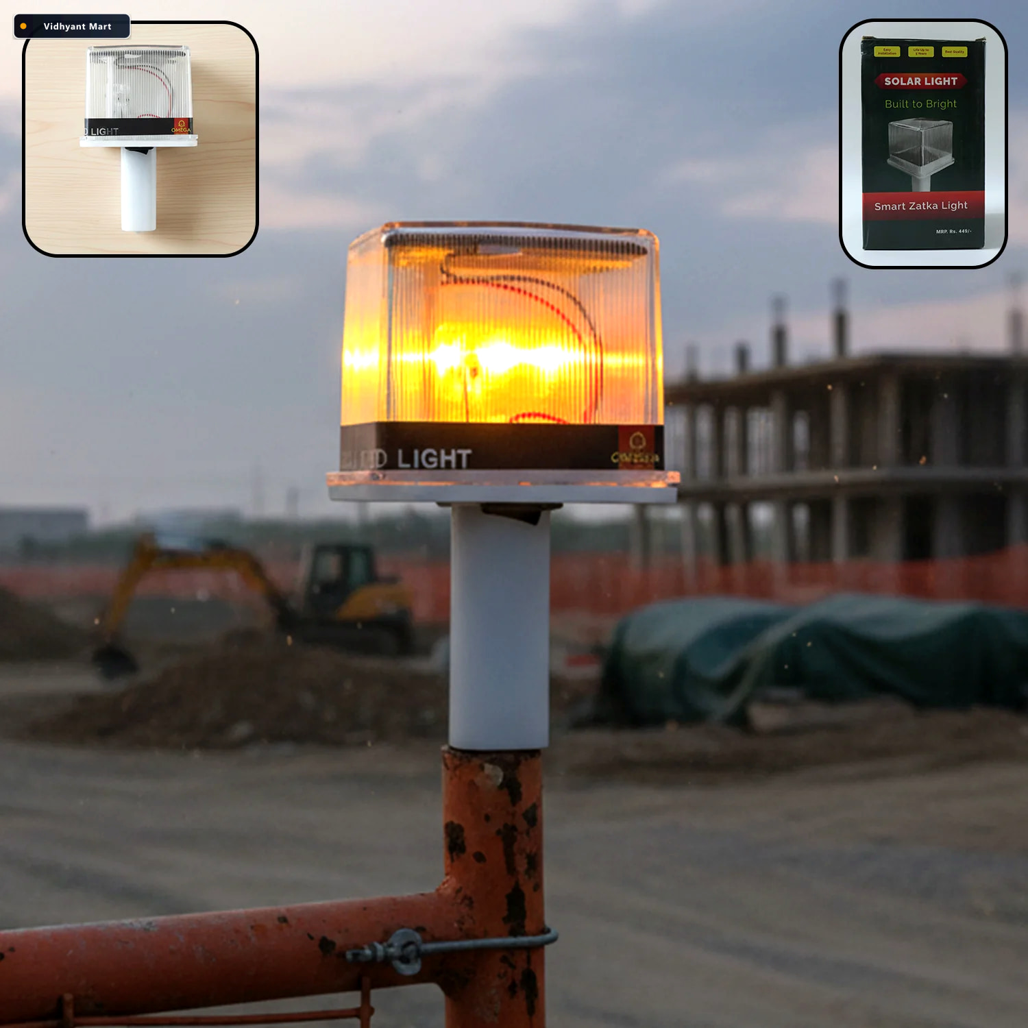 Vidhyant Mart Solar Warning Light Bright Eco Friendly Outdoor Sa 1