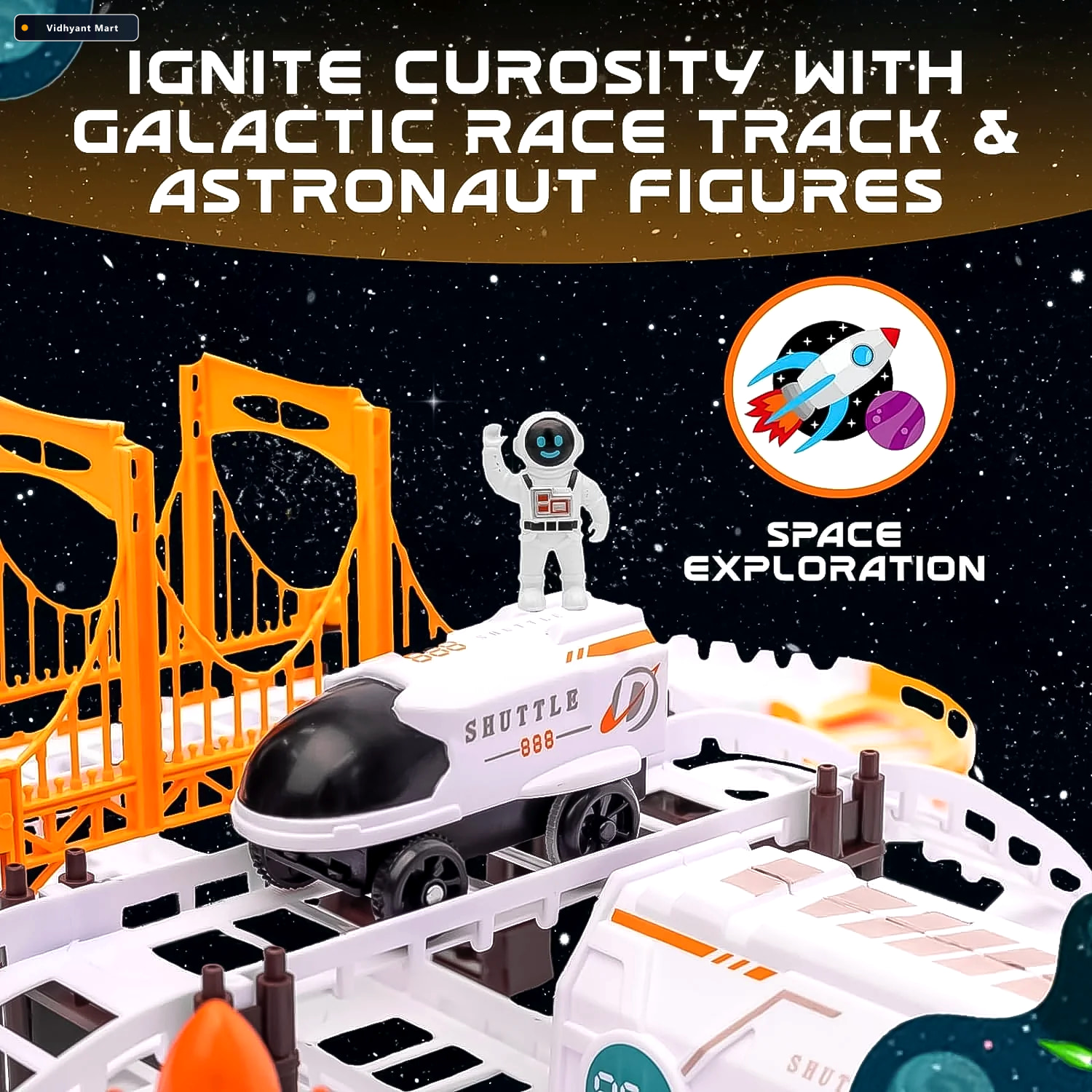 Vidhyant Mart Space Race Track Set Kids Cosmic Adventure Toy Act 2