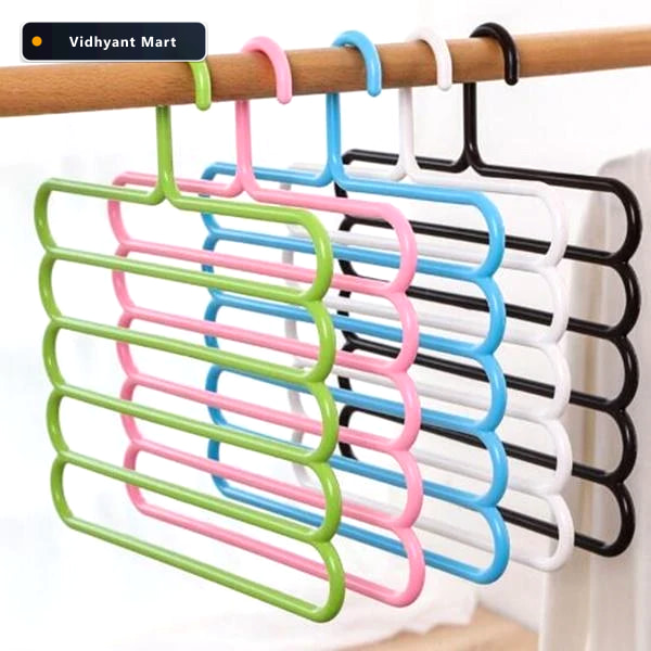 Vidhyant Mart Space Saving Hanger 5 Layer Multipurpose Plastic G 2
